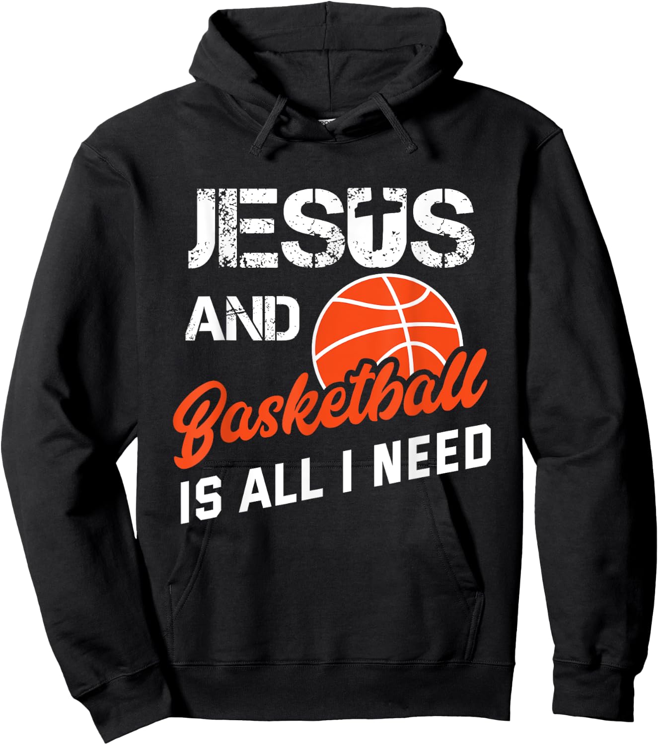Vintage Jesus And Basketball Is All I Need Player Religious Hoodie - Hoodie | Black