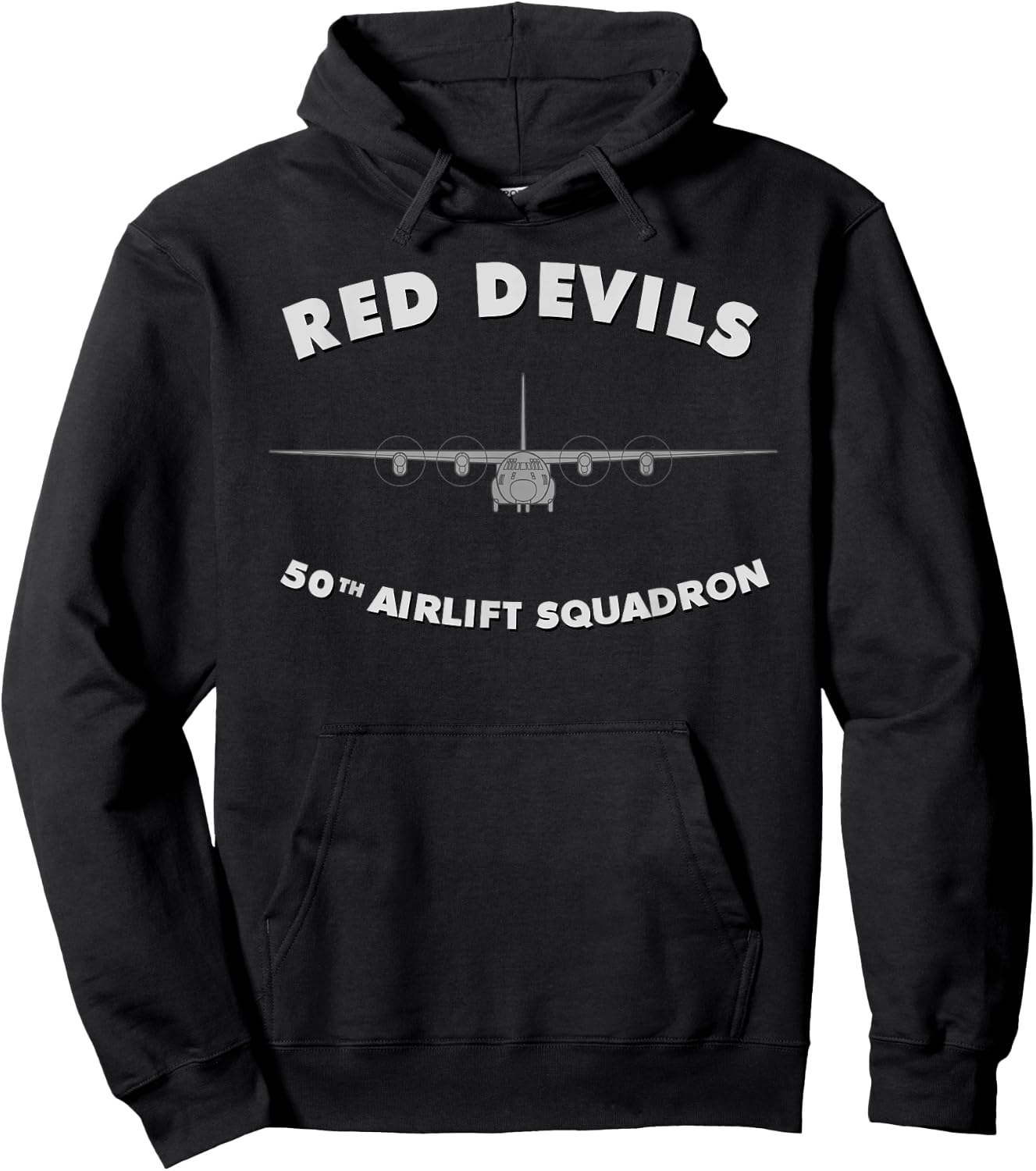 50th Airlift Squadron Red Devils Hoodie - Hoodie | Black