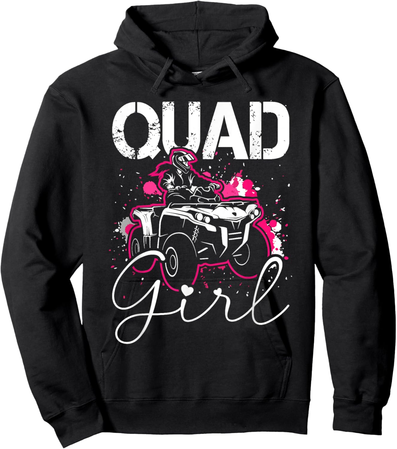 Quad Girl Funny Quad Riding Four Wheeler Atv for Girls Woman Hoodie - Hoodie | Black