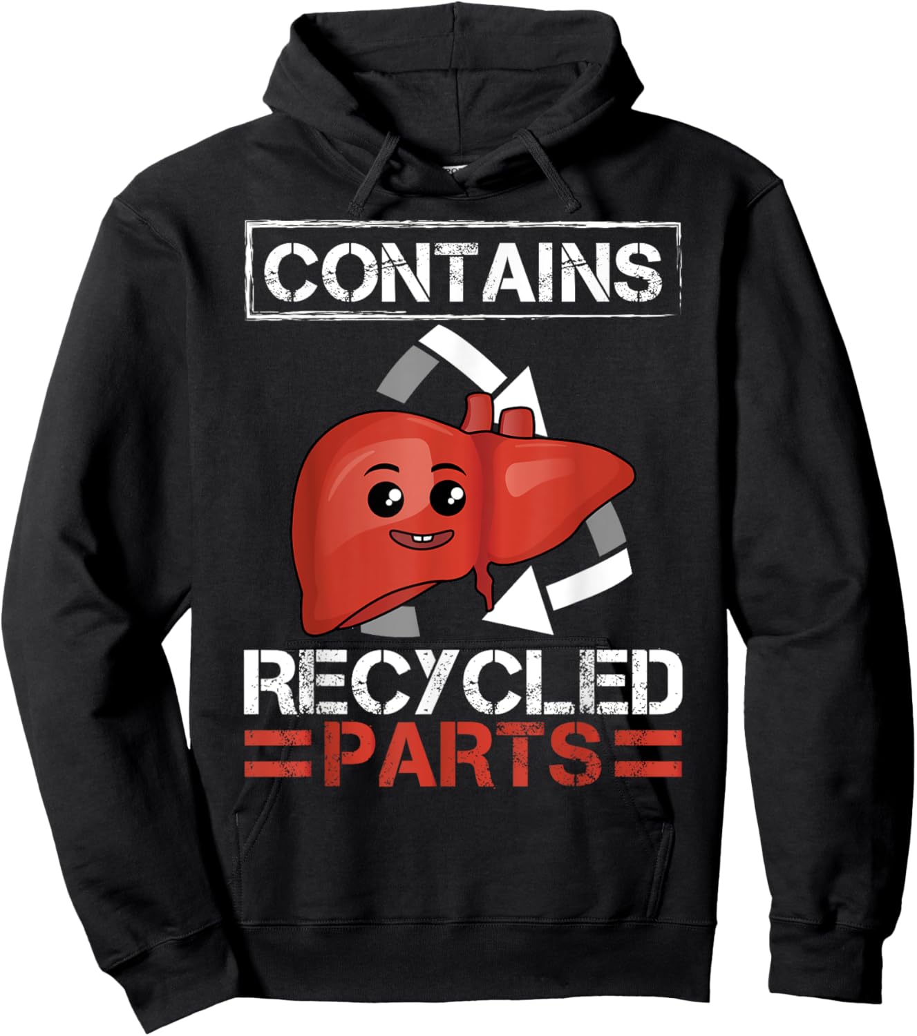 Contains Recycled Parts Liver Transplant Survivor designs Hoodie - Hoodie | Black