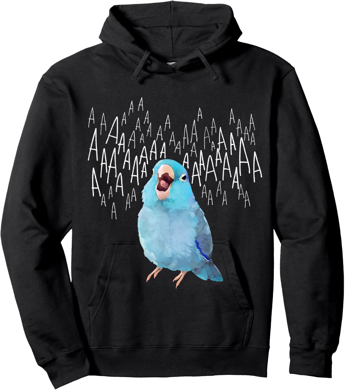 Birbber -Adults Black Cotton 100% Screaming Parrotlet Hoodie - Hoodie | Black