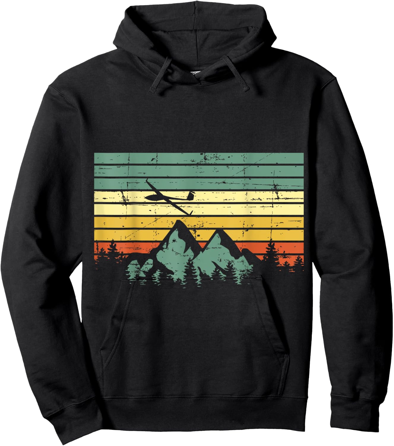 Vintage Gliding Airplane Aviation Mountain Glider Pilot Gift Hoodie - Hoodie | Black