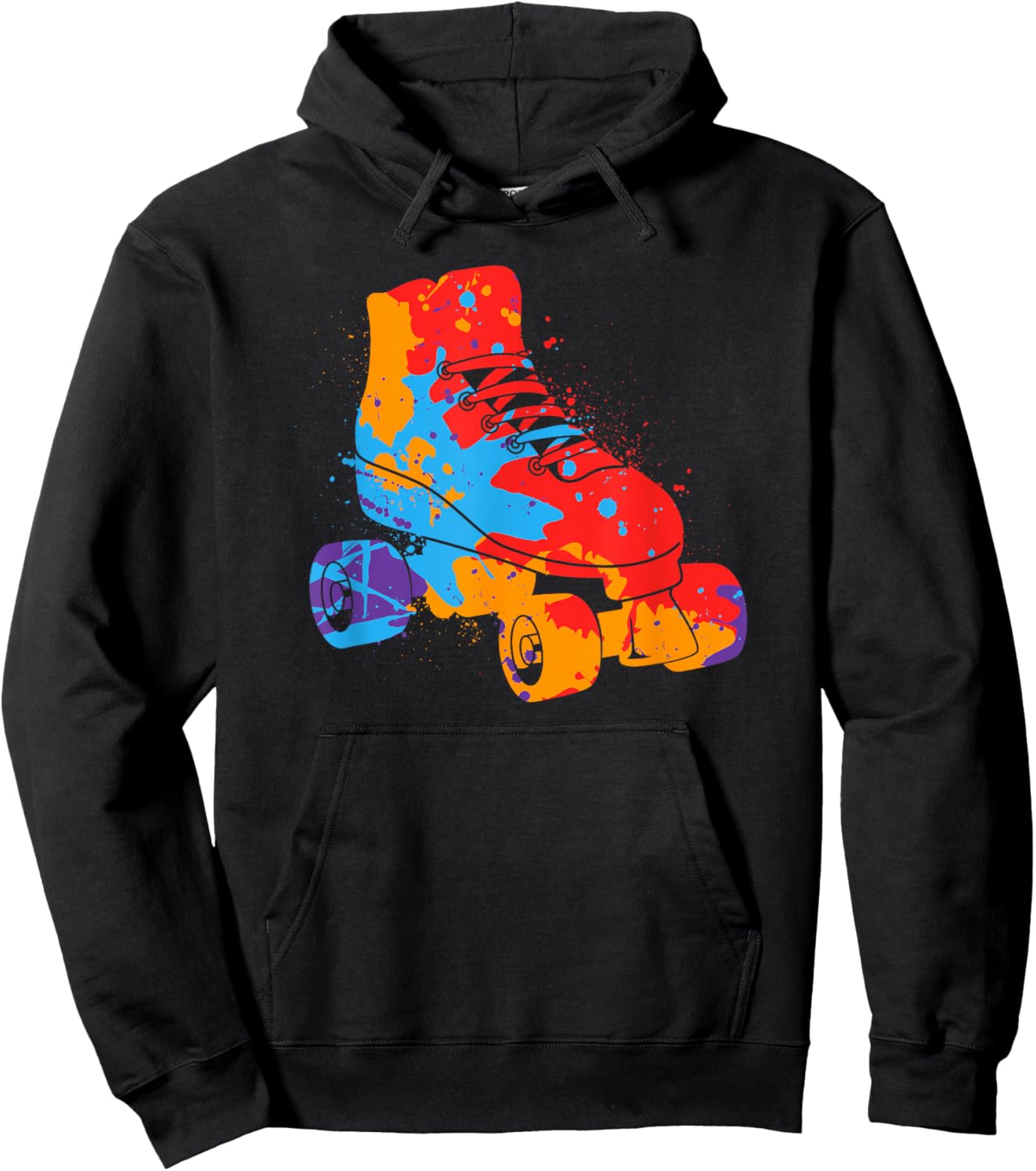 Roller Skater Colorful Rollerskate Women Roller Skating Kids Hoodie - Hoodie | Black