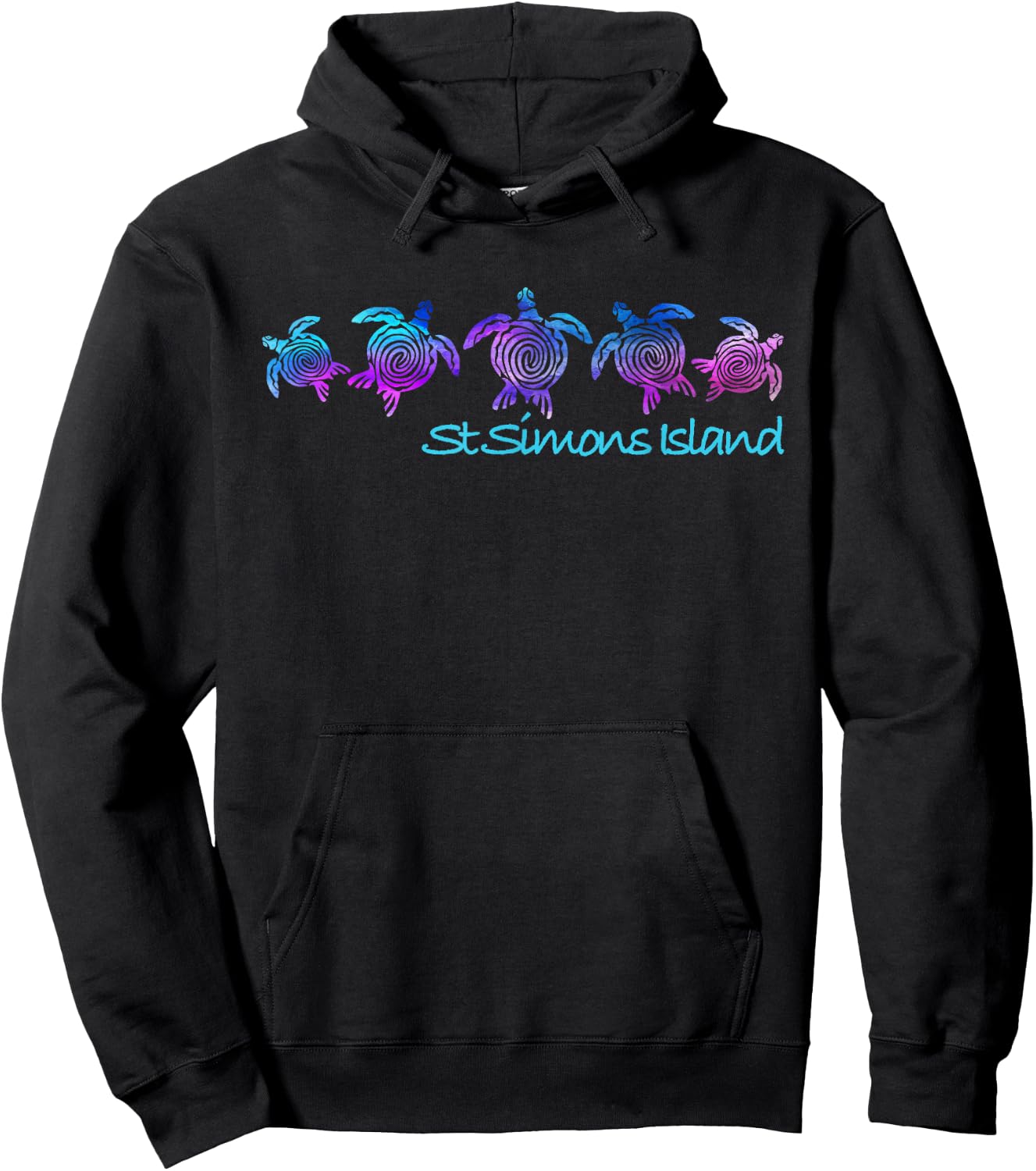 St. Simons Island Beach Design / Tribal Turtle Gift Hoodie - Hoodie | Black