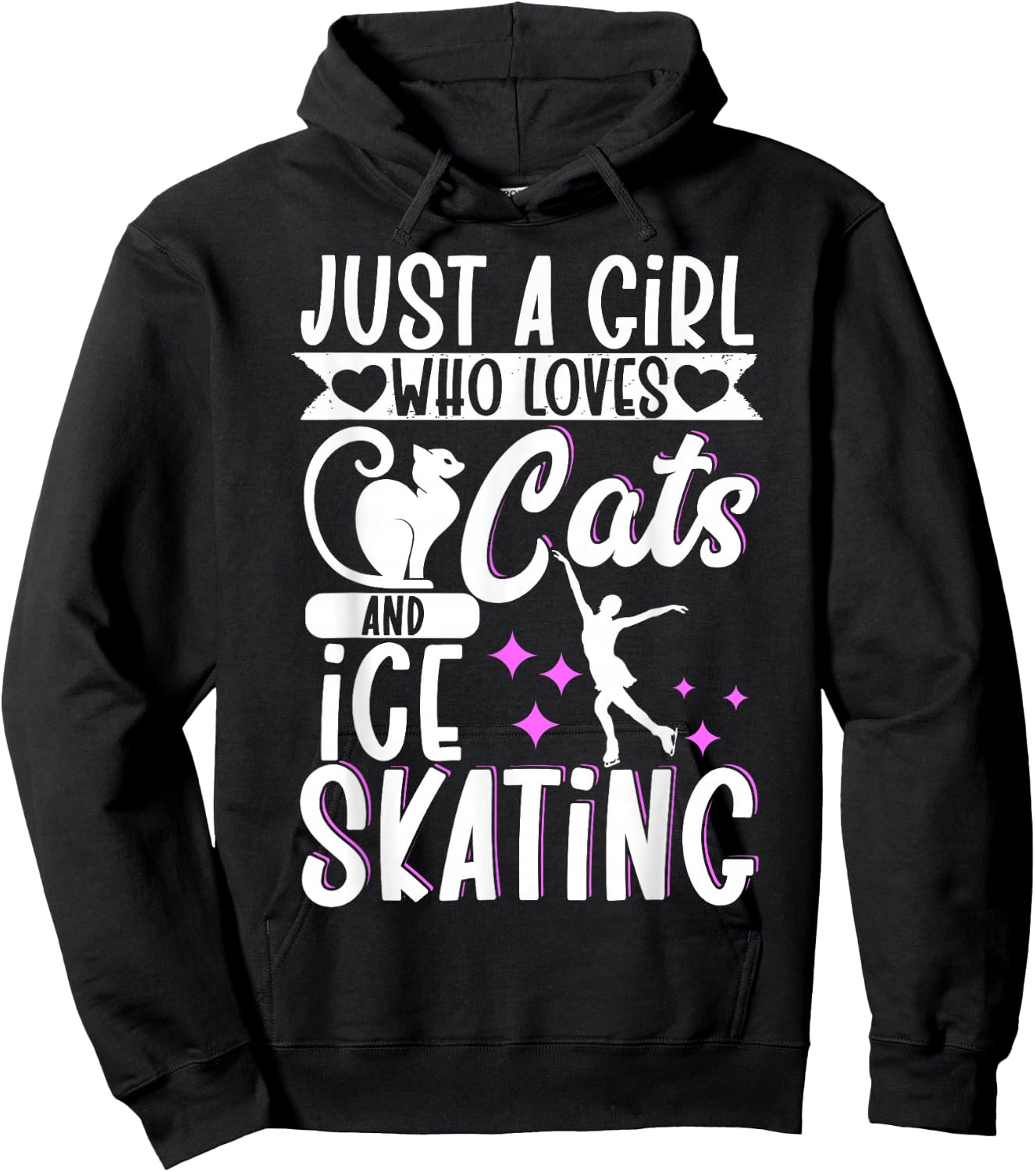 Figure Skater Just A Girl Who Loves Cats And Ice Skating Hoodie - Hoodie | Black