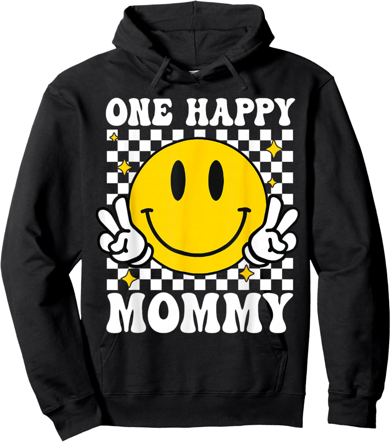 One Happy Dude Mommy Happy Face 1st Birthday Family Matching Hoodie - Hoodie | Black