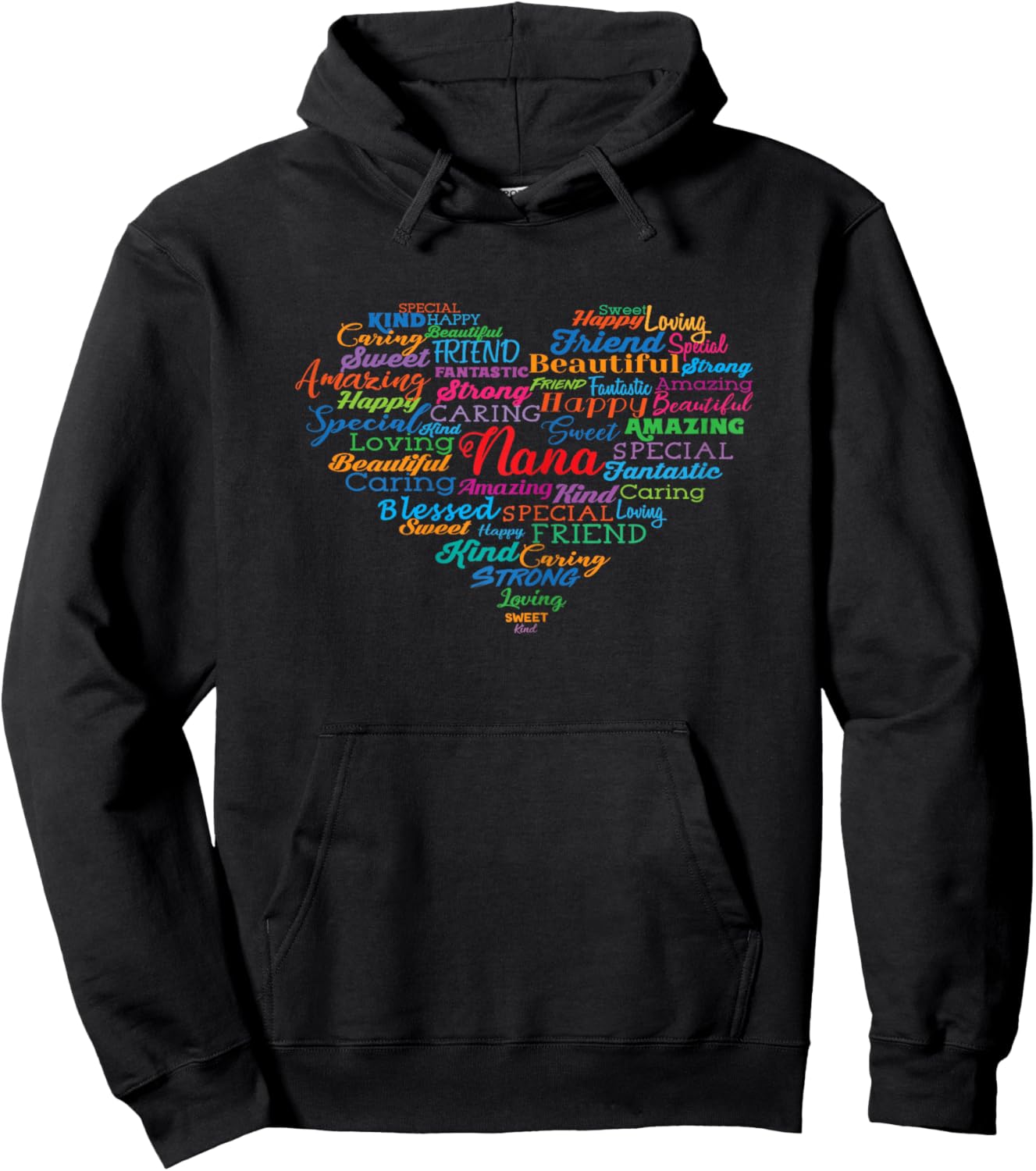 Nana for Grandma Women Christmas Mother's Day Birthday Hoodie - Hoodie | Black