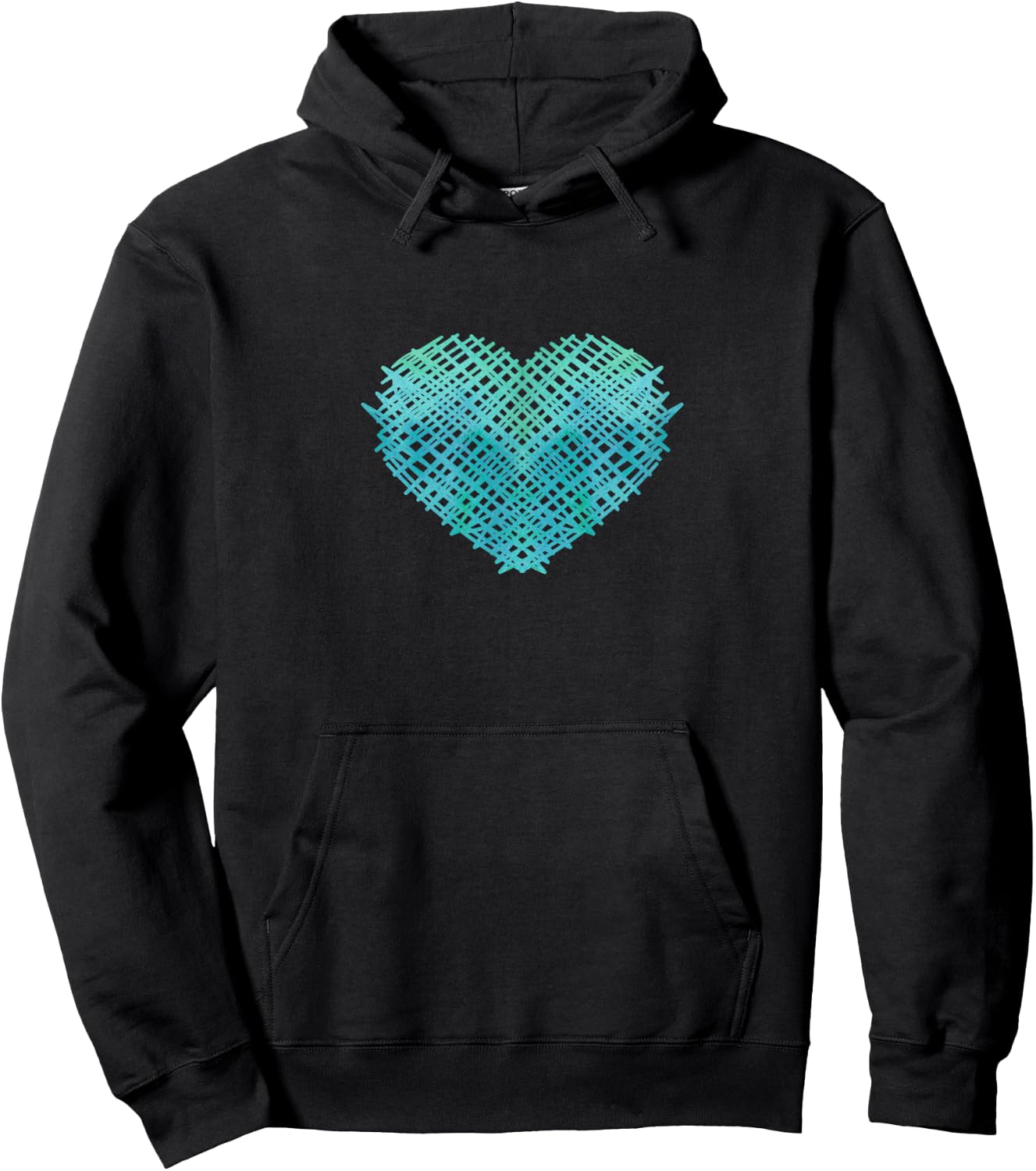Heart Teal Watercolor Gift a Girl Hoodie - Hoodie | Black
