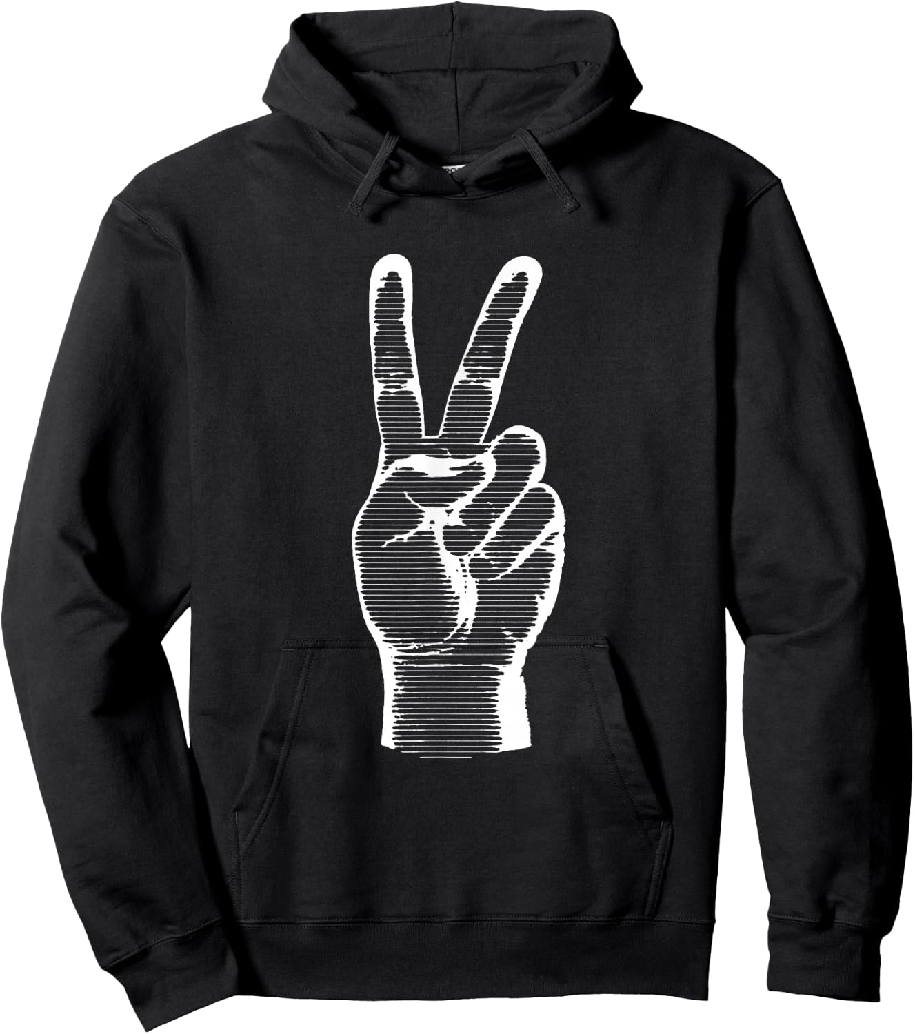 Hand Finger Sign Peace Awareness Symbol Hoodie - Hoodie | Black