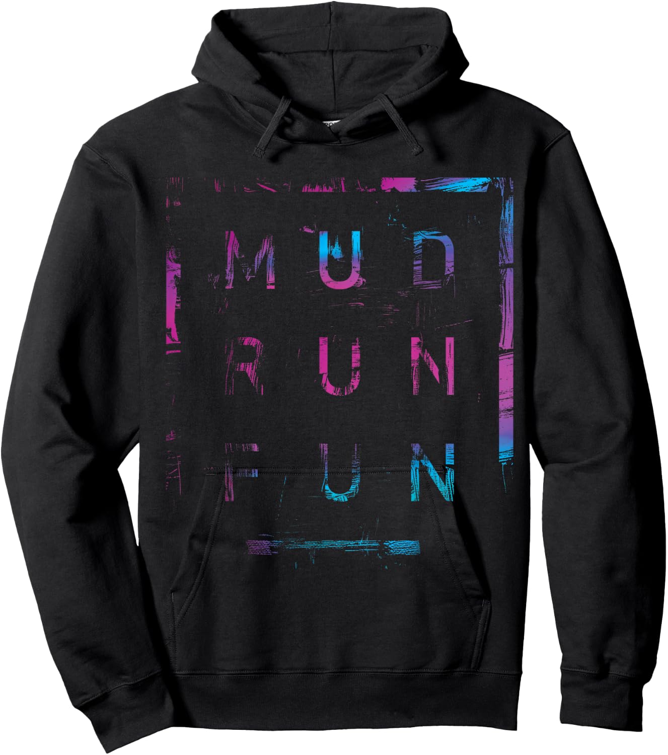 Mud Run Fun SQUAD Mudder PINK BLUE Trail Running Mudding Hoodie - Hoodie | Black