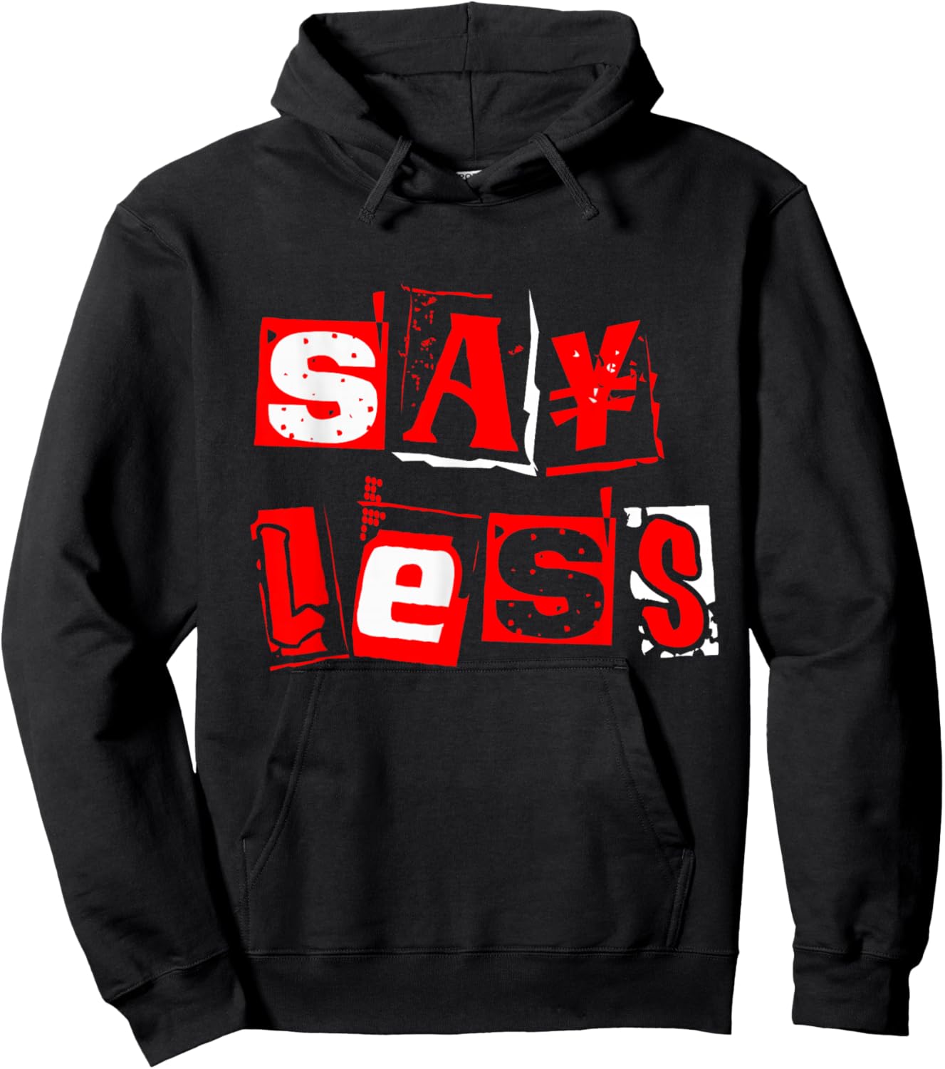 Red Say Less Red Color Graphic Hoodie - Hoodie | Black