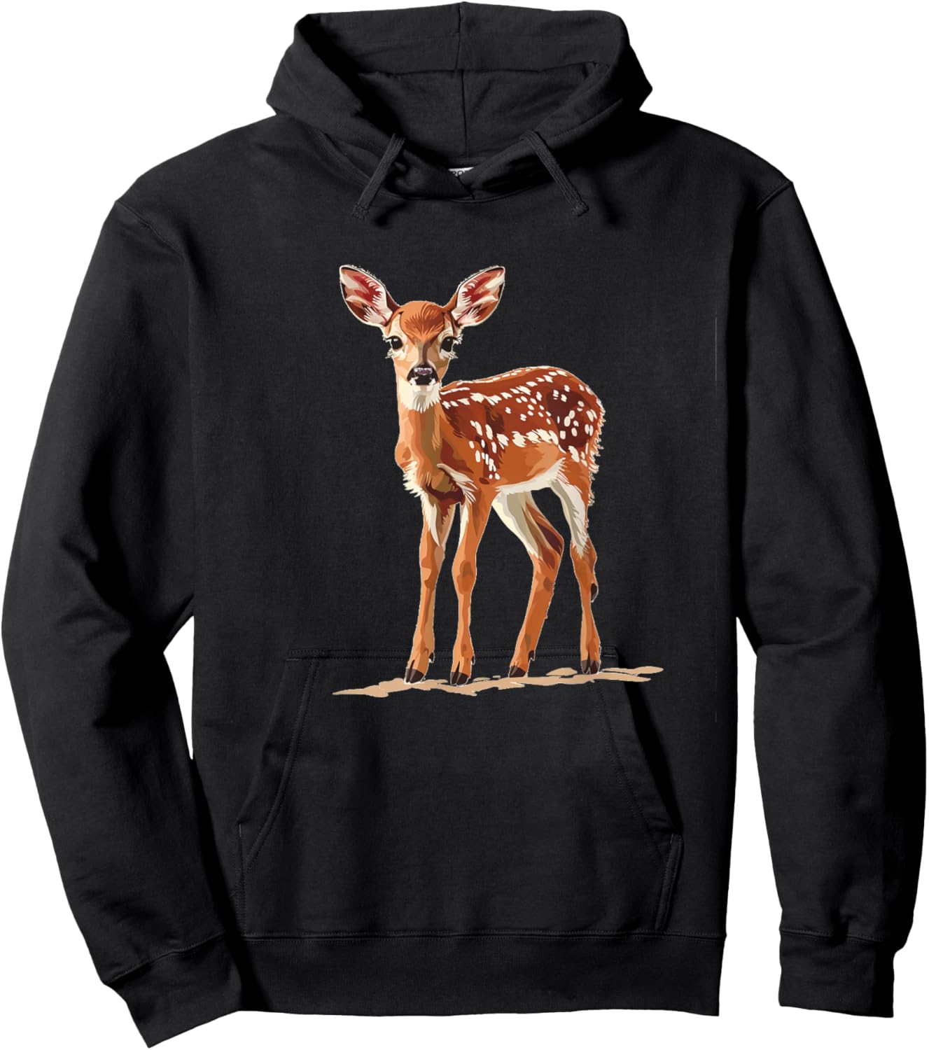 Happy deer fawn animal Hoodie - Hoodie | Black