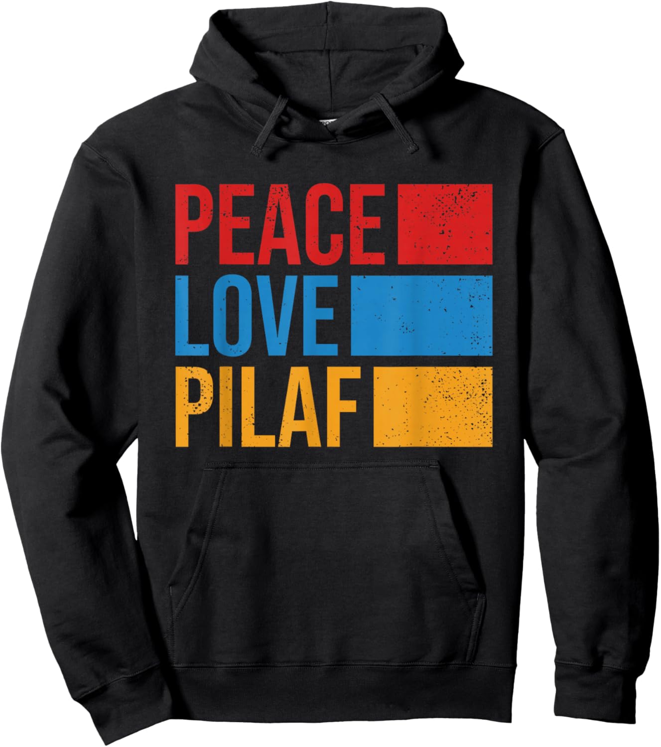 Peace Love Pilaf Armenian Flag Funny Retro Vintage Armenia Hoodie - Hoodie | Black