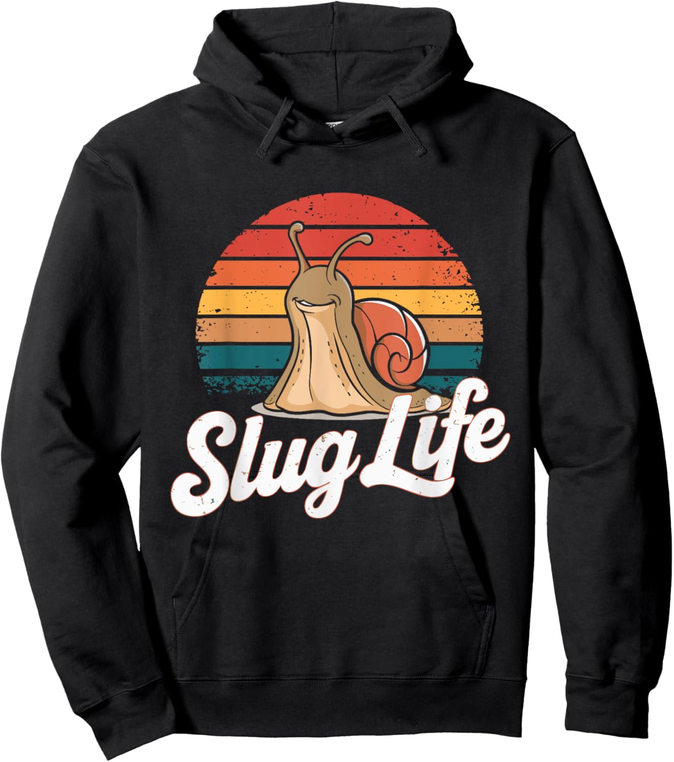 Slug Life Retro funny Snail Design Hoodie - Hoodie | Black