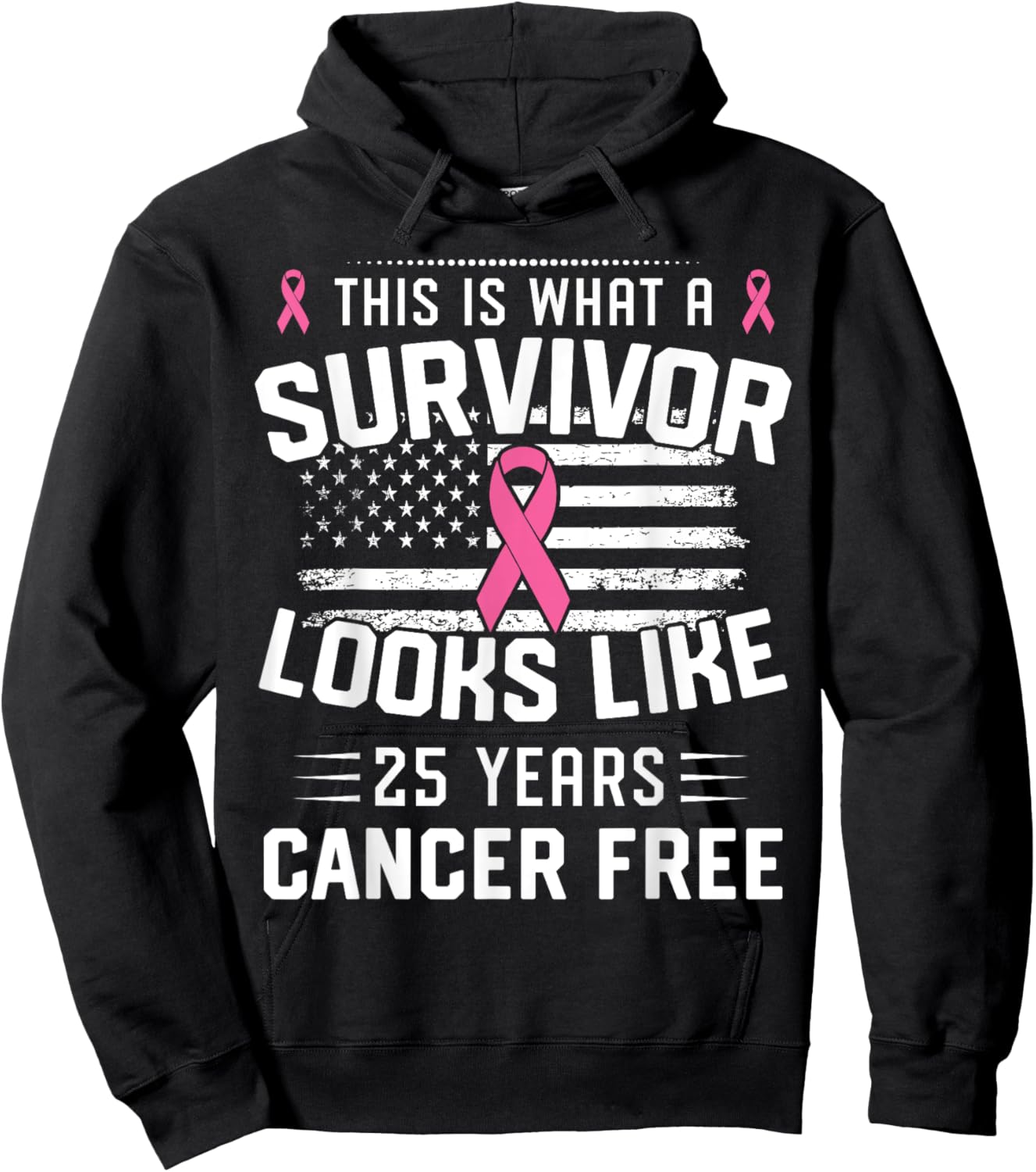 Breast Cancer 25 Years Survivor Of Being Breast Cancer Free Hoodie - Hoodie | Black