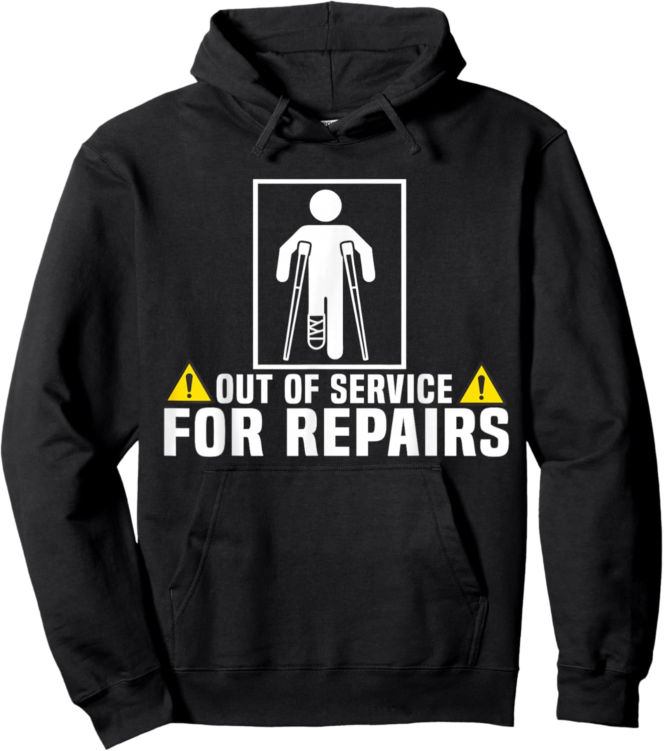 Funny Injury Leg Broken Temporarily Out Of Service Hoodie - Hoodie | Black