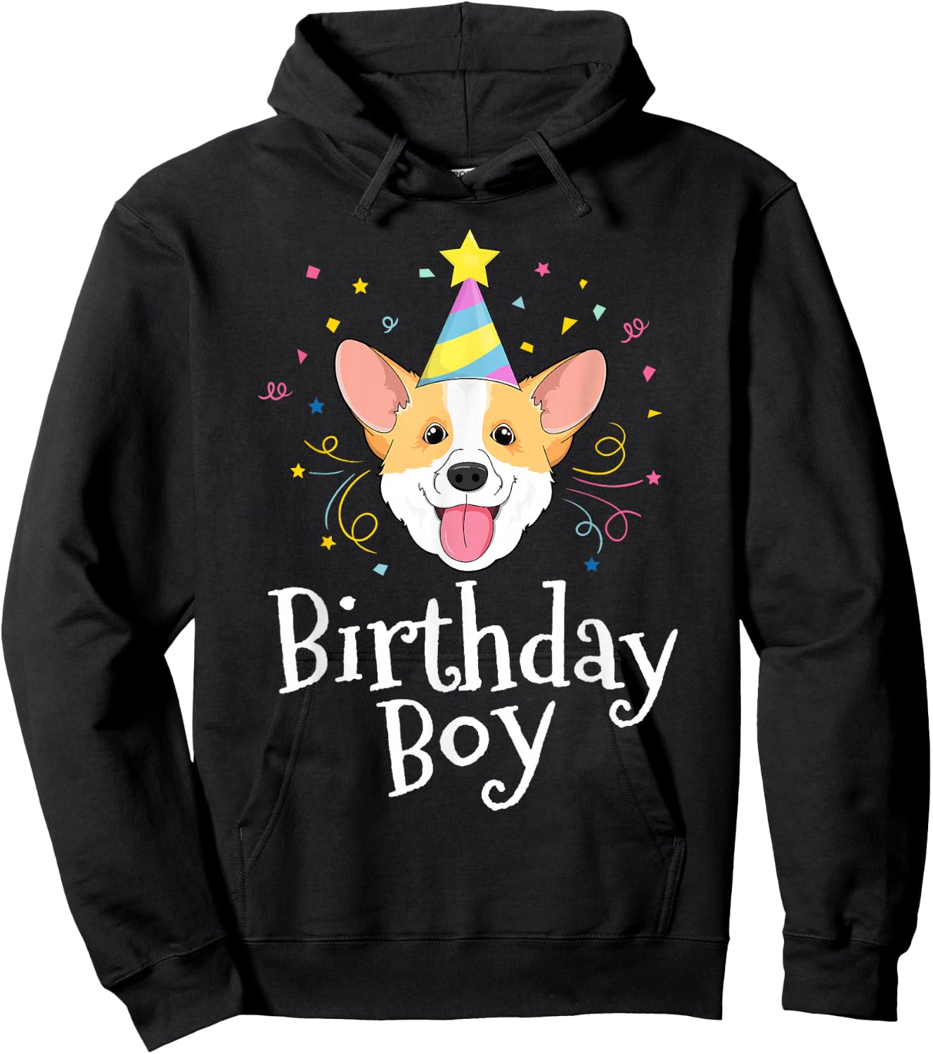 Corgi Shirt For Kids Birthday Boy Dog Party Puppy Love Pet Hoodie - Hoodie | Black