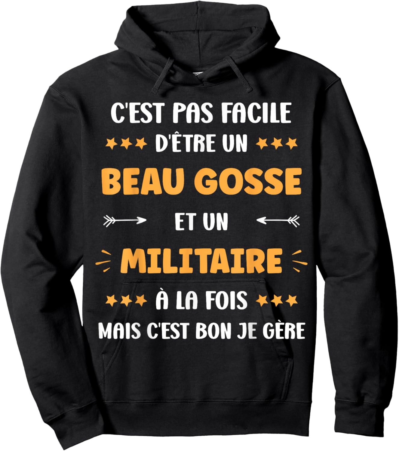 Start Craft Super Military Humor Handsome Kid Military , Black, S Hoodie - Hoodie | Black