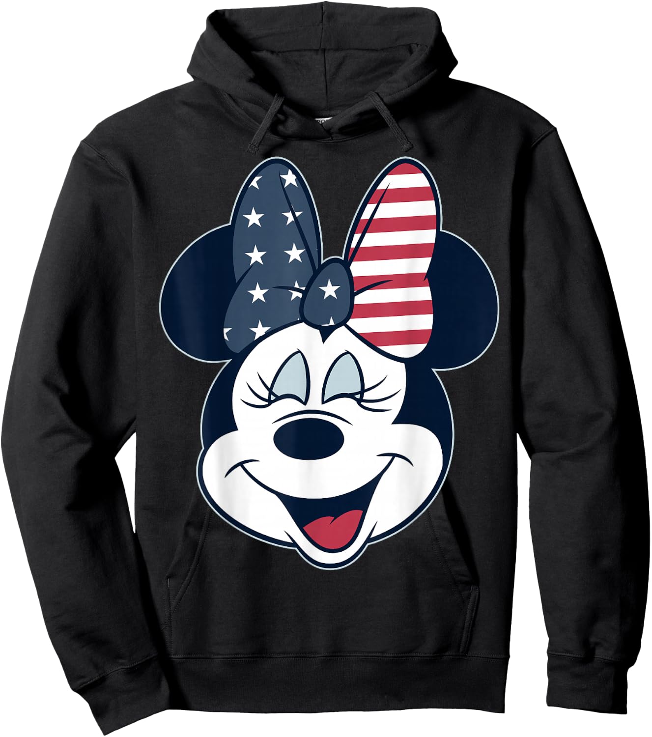 Disney Mickey And Friends Minnie American Flag Bow Hoodie - Hoodie | Black