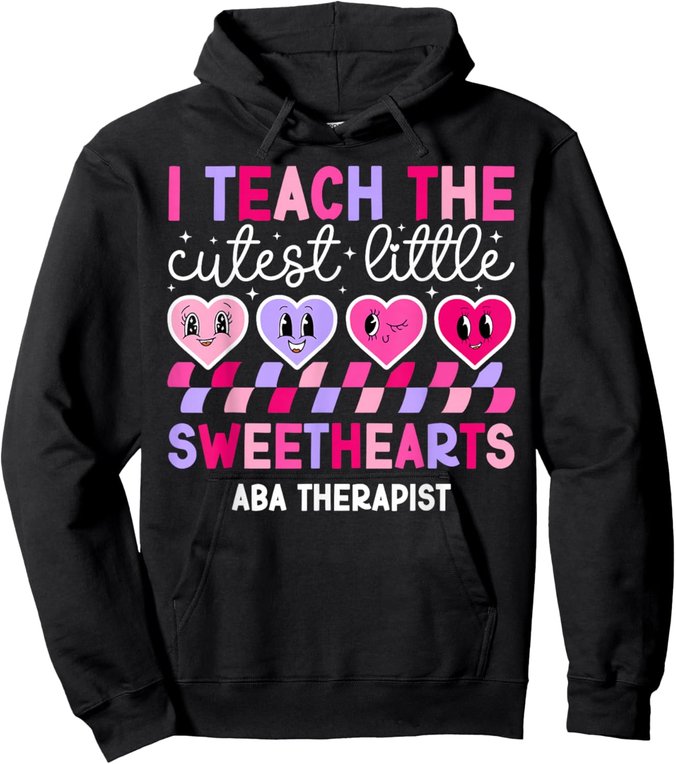 ABA Therapist Valentine ABA Therapy Valentines Day Hoodie - Hoodie | Black