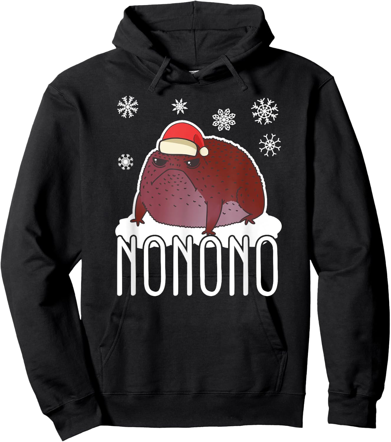 Cute Black Desert common Rain Frog with Christmas Hat Hoodie - Hoodie | Black