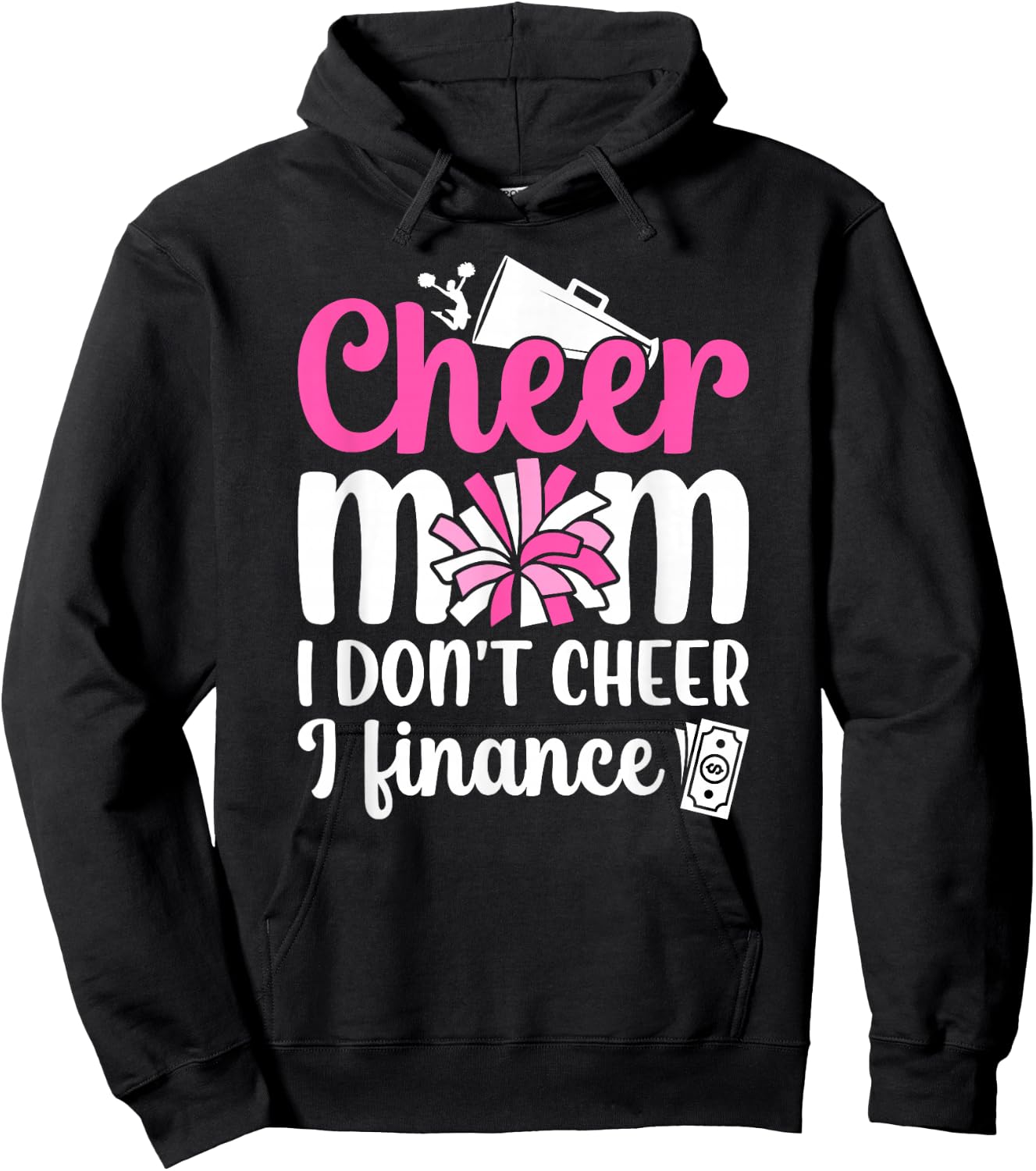 Cheer Mom Funny Mom Of A Cheerleader Mama Cheerleading Mom Hoodie - Hoodie | Black