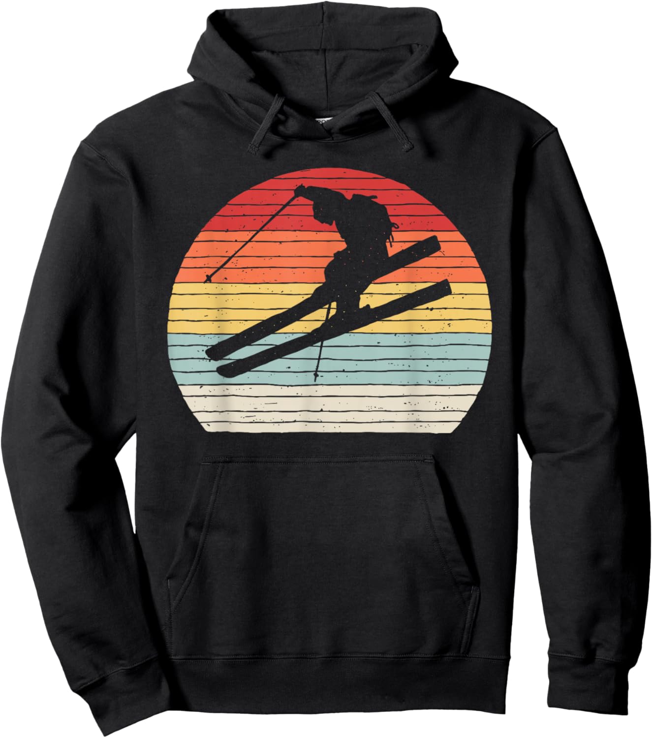 Vintage Retro Winter Sports Skiing Hoodie - Hoodie | Black