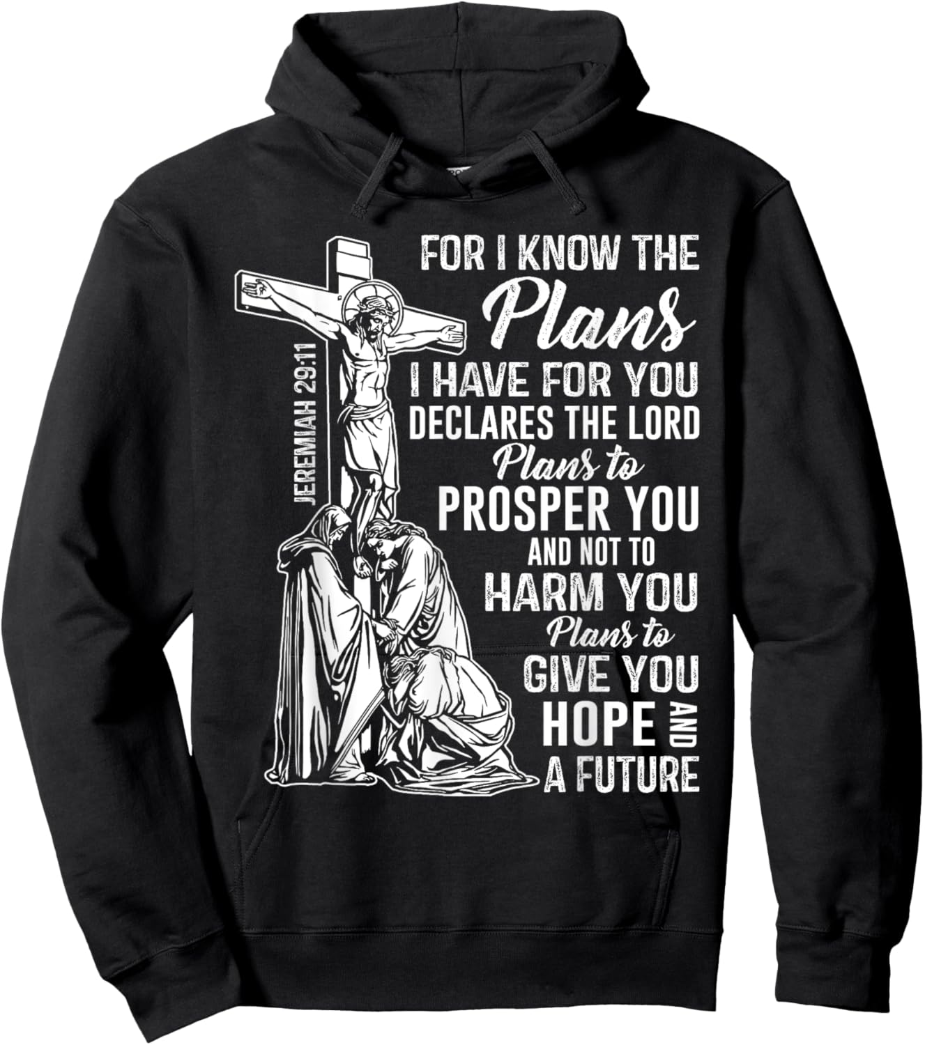 Jeremiah 2911 Christian Bible Verse Gifts Cross Scripture ap Hoodie - Hoodie | Black