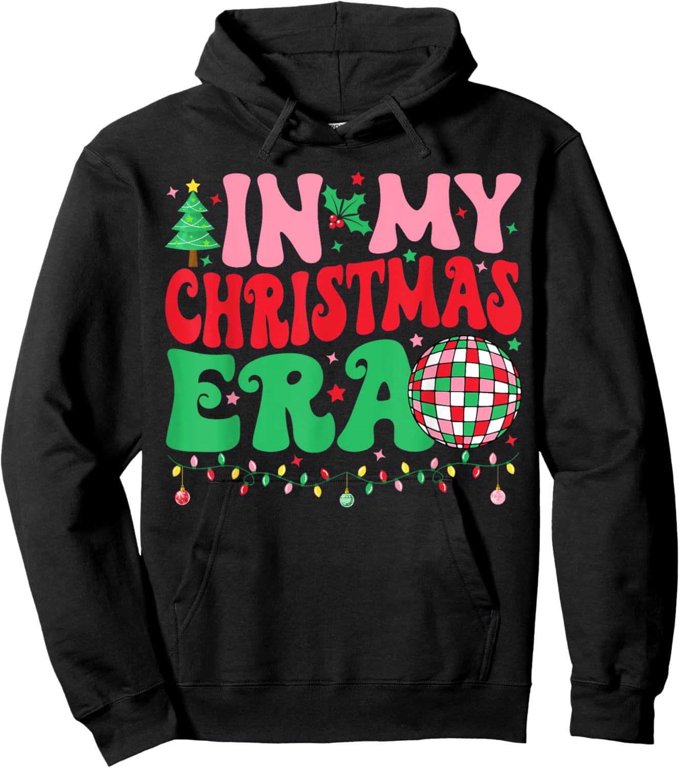 In My Christmas Era Merry Christmas Tree Xmas Cute Christmas Hoodie - Hoodie | Black