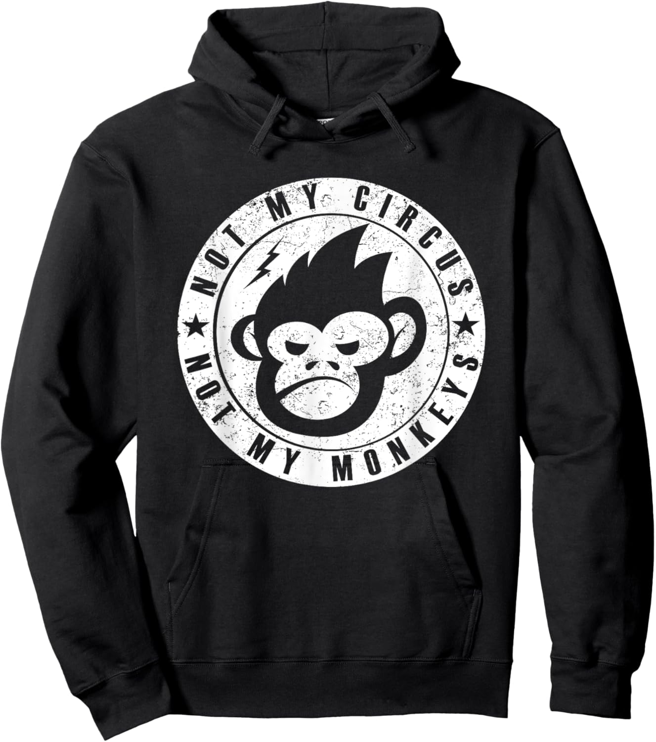 Not My Circus Not My Monkeys Face Hoodie - Hoodie | Black