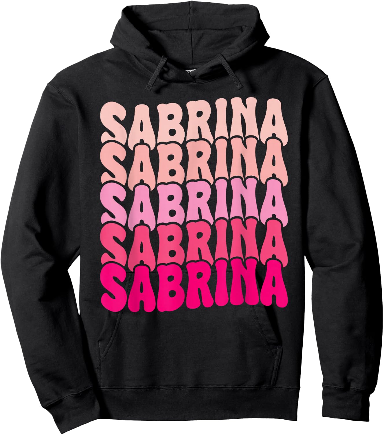 Personalized Name Sabrina I Love Sabrina Groovy 80's Hoodie - Hoodie | Black