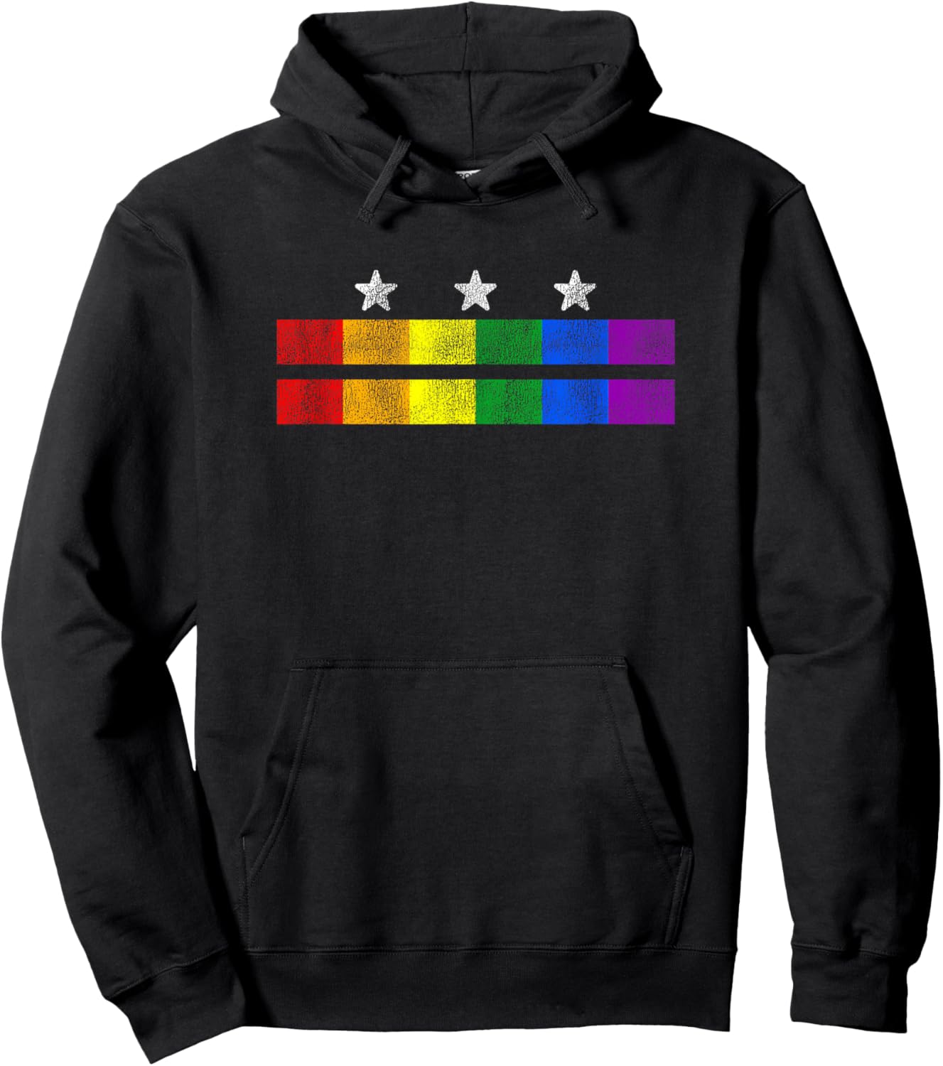 Retro Gay Washington DC Pride Flag District of Columbia Hoodie - Hoodie | Black