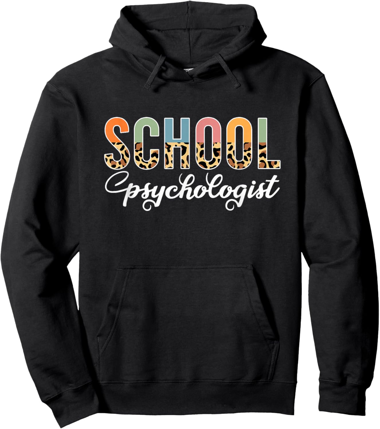 School Psychologist Leopard print Psychology Teacher Cute Hoodie - Hoodie | Black