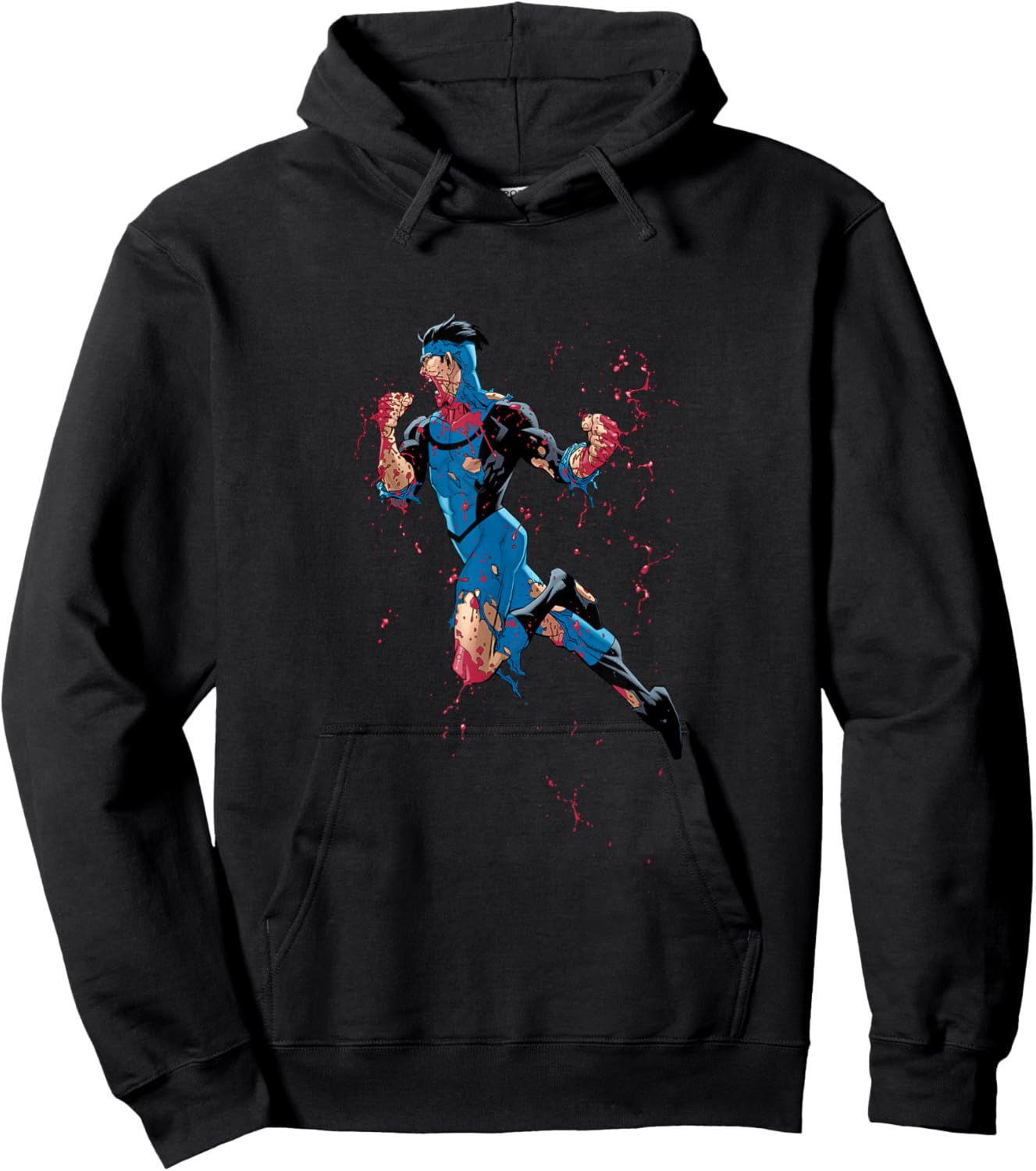 Invincible Blue Suit Battle Damage Hoodie - Hoodie | Black