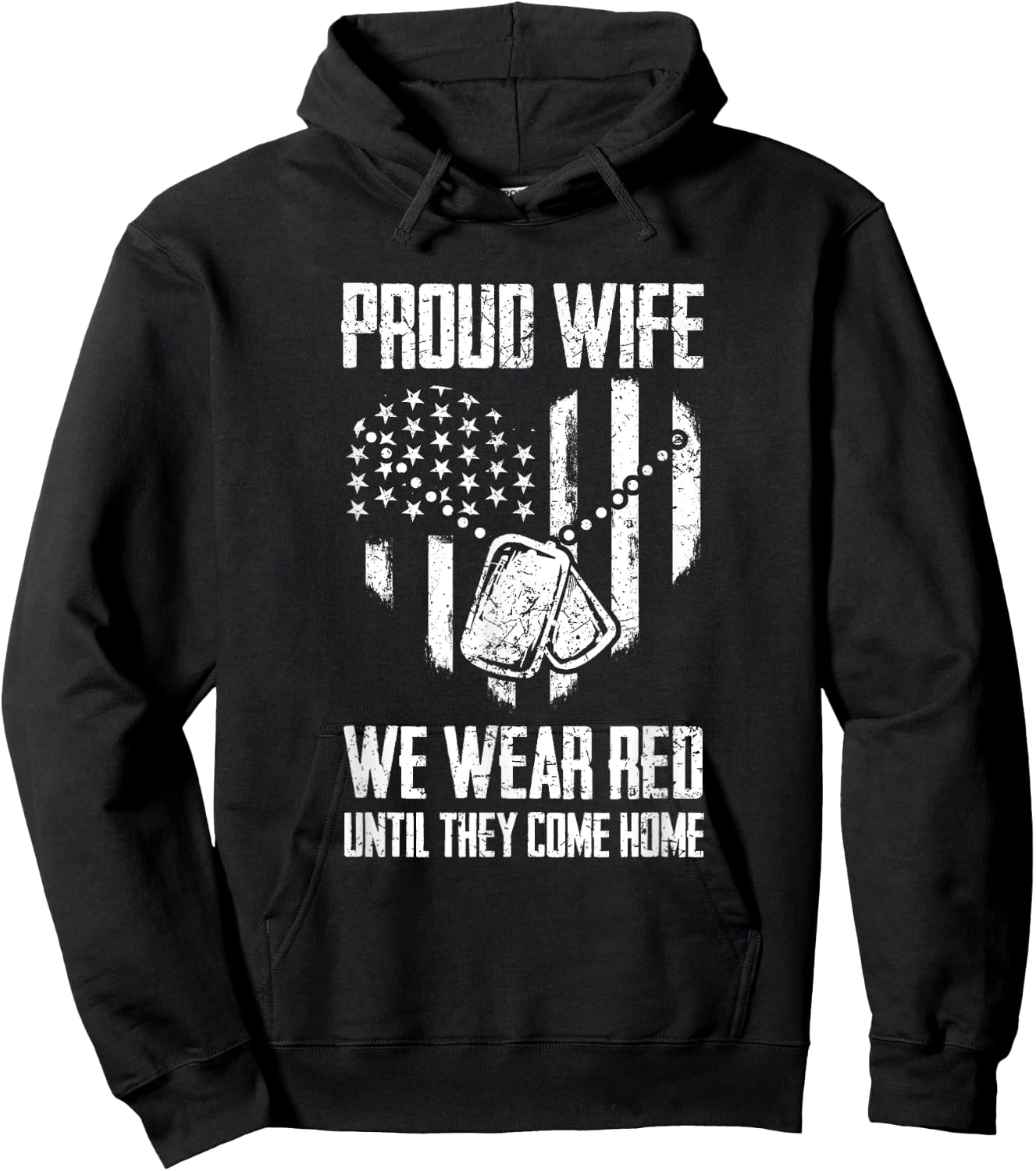 Remember Everyone Deployed Gift - US Flag Military Support Hoodie - Hoodie | Black