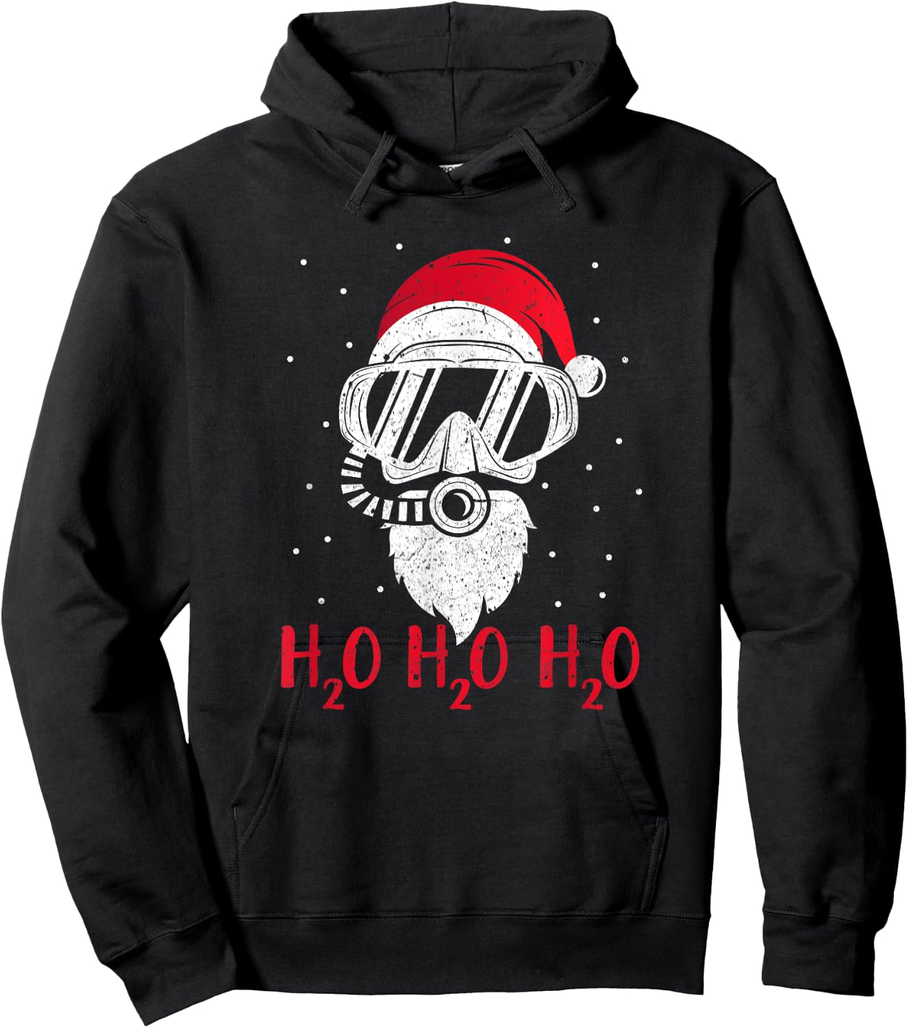Diving Santa H2O H2O H2O funny Christmas Dive XMAS Hoodie - Hoodie | Black