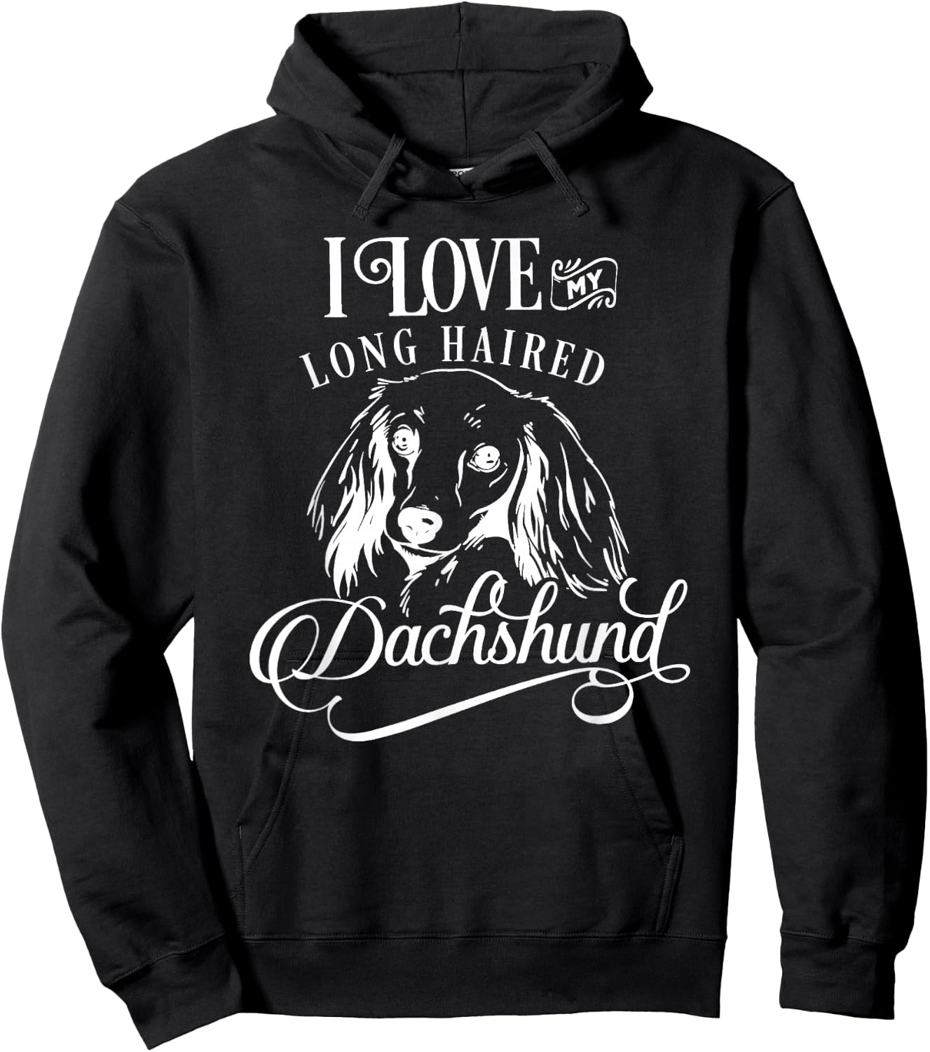 I Love My Dachshund I Cute Animal Pet Paw Novelty Hoodie - Hoodie | Black