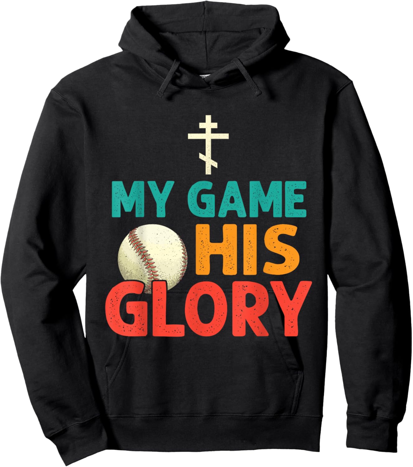 My Game His Glory Baseball Christian Hoodie - Hoodie | Black
