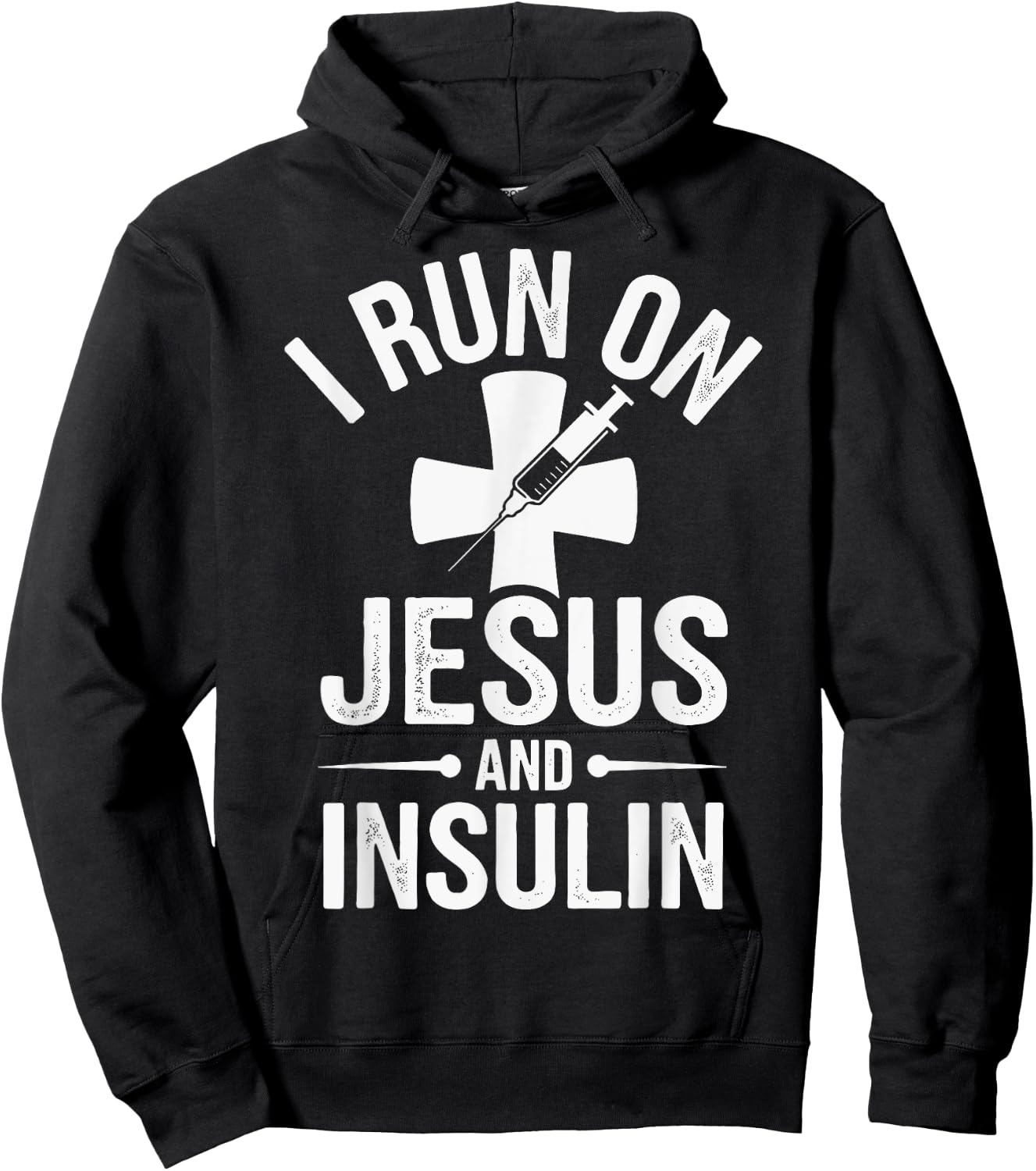 I Run On Jesus And Insulin Hoodie - Hoodie | Black