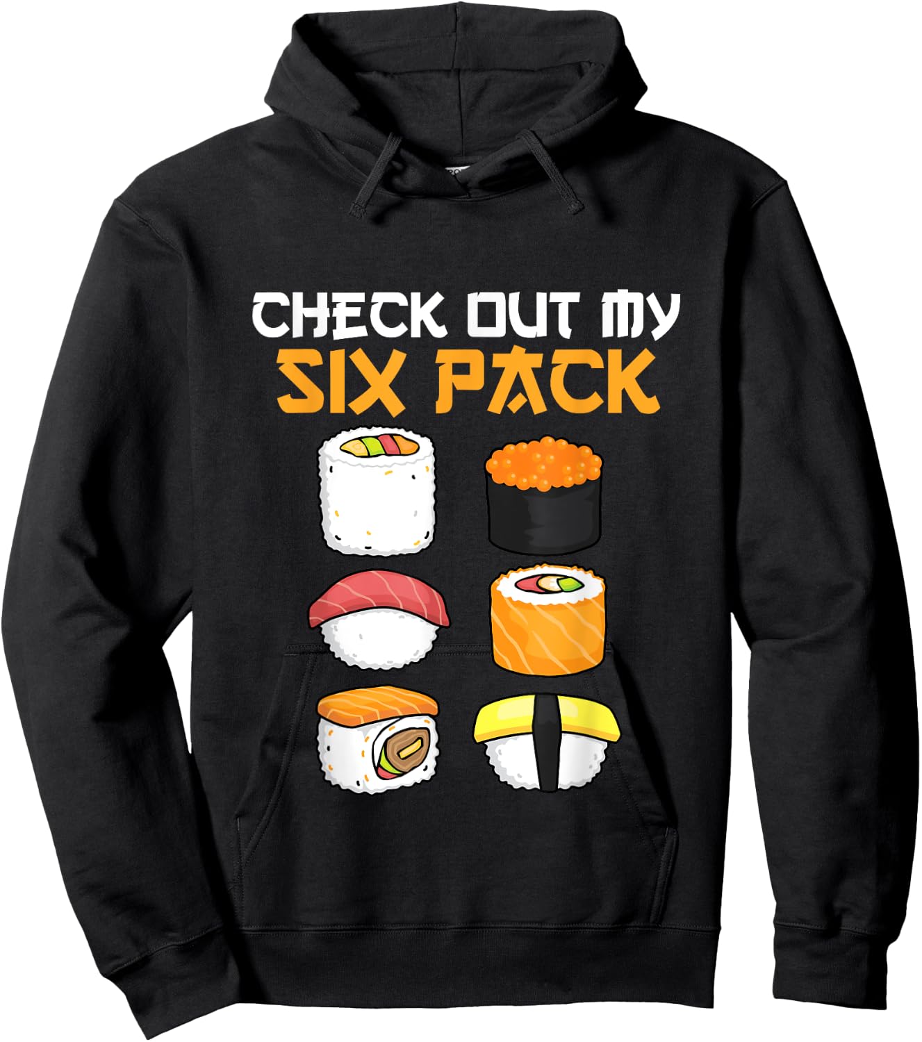check out my six-pack Sushi lover gym Japanese funny sushi Hoodie - Hoodie | Black