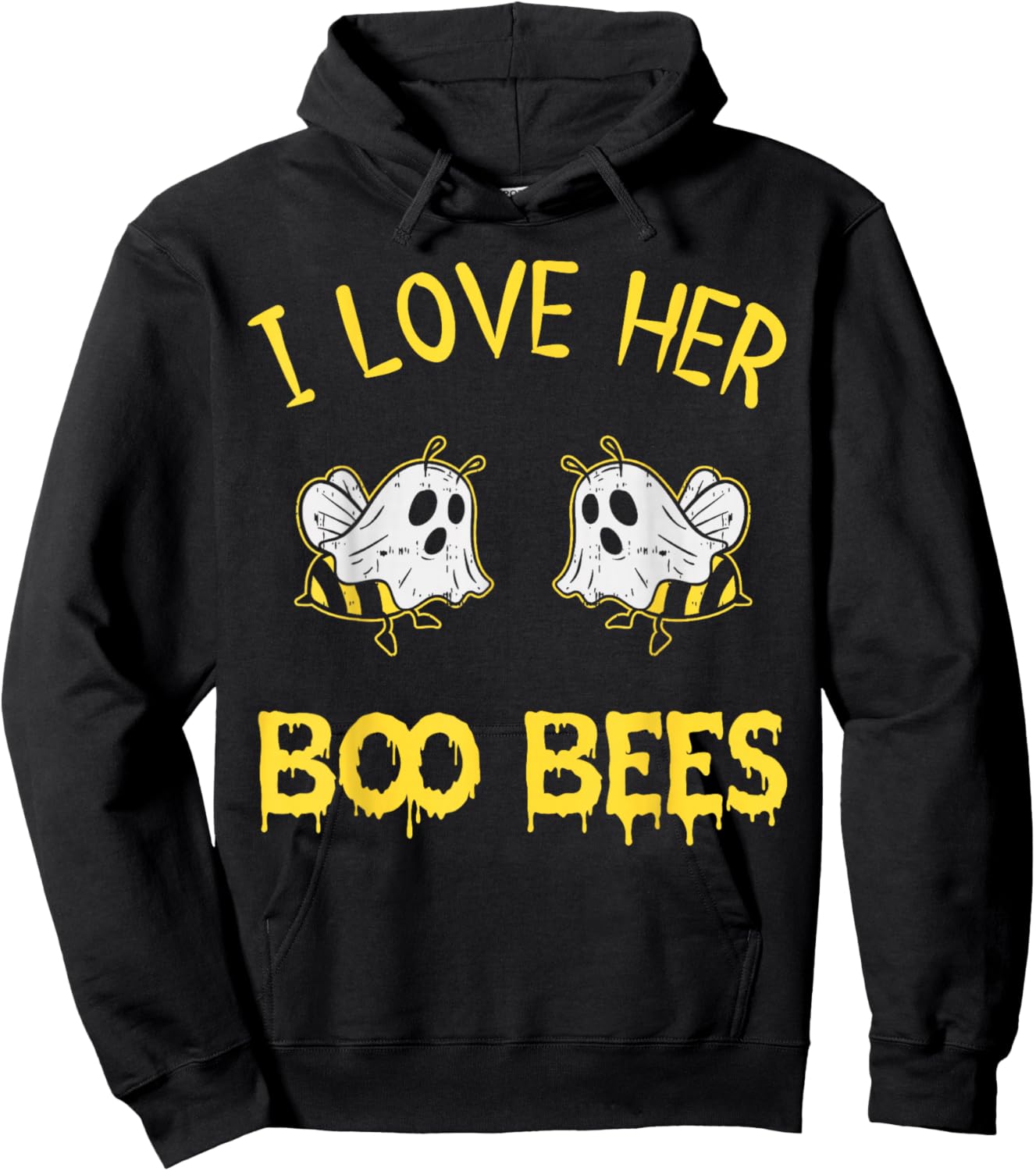 I Love Her Boo Bees Couples Halloween Adult Costume His Men Hoodie - Hoodie | Black