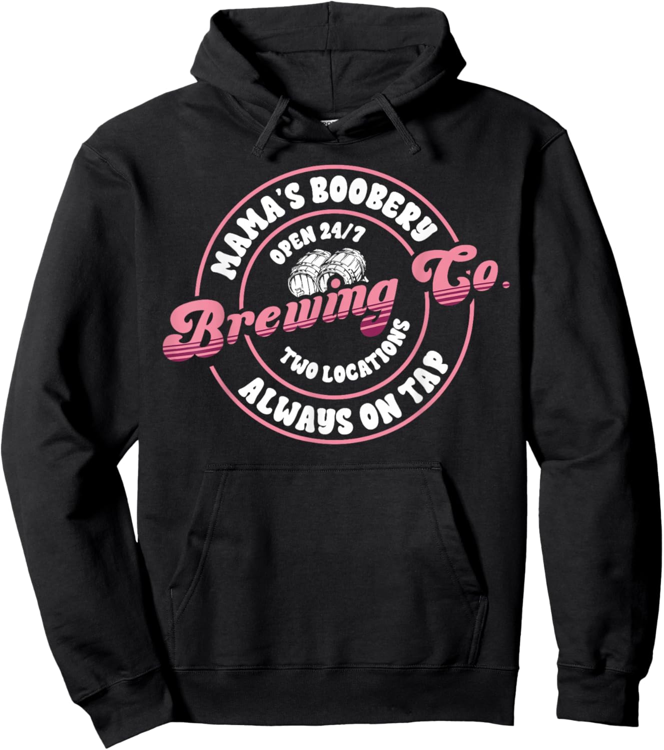 Funny Mama's Boobery Always On Tap Breastfeeding Mother Gift Hoodie - Hoodie | Black