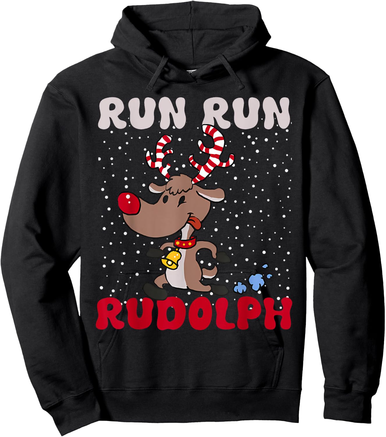 Cute Rudolph Christmas for Holiday Run Hoodie - Hoodie | Black