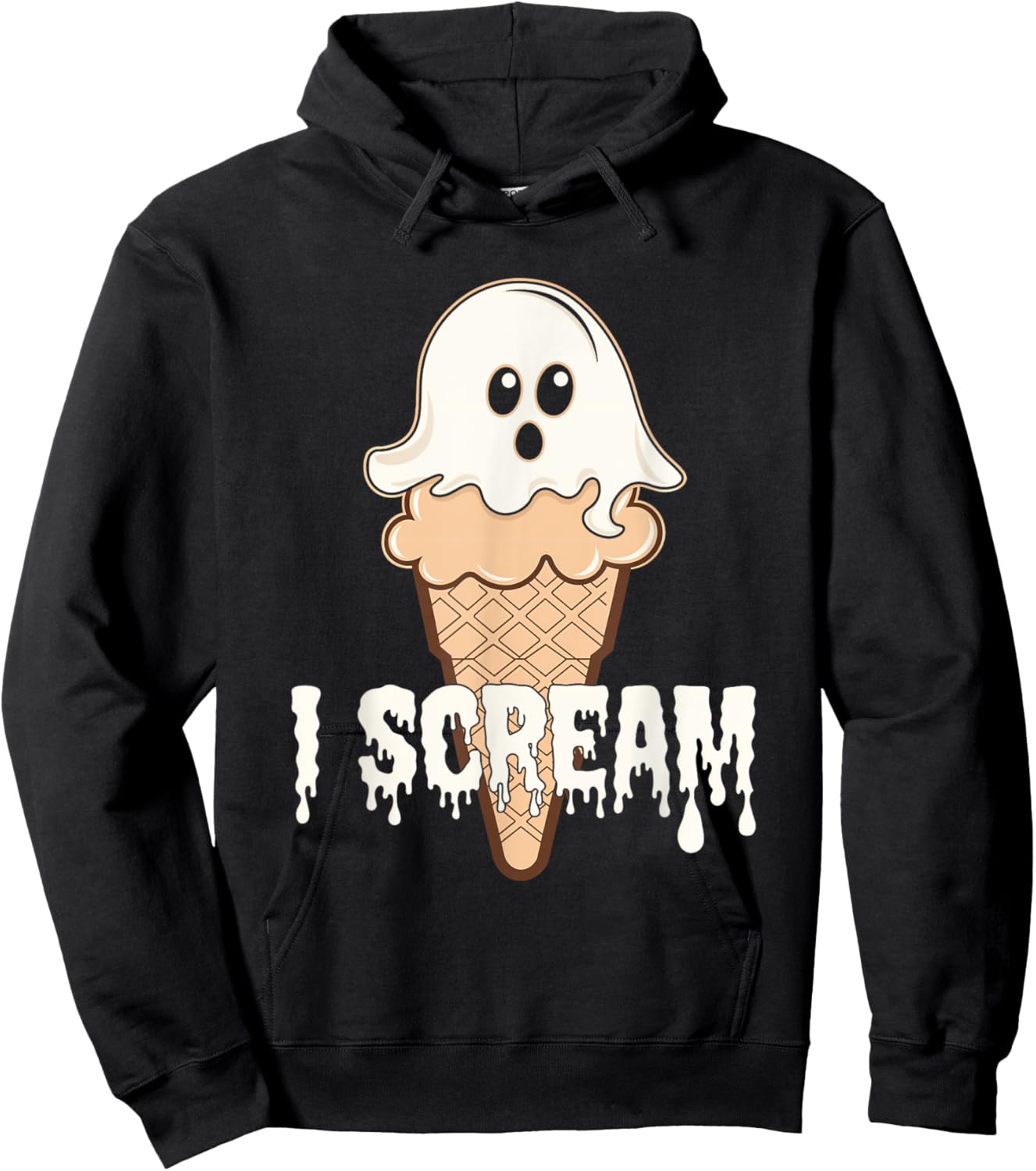 I Scream Ice Cream Ghost Halloween Costume Spooky Hoodie - Hoodie | Black