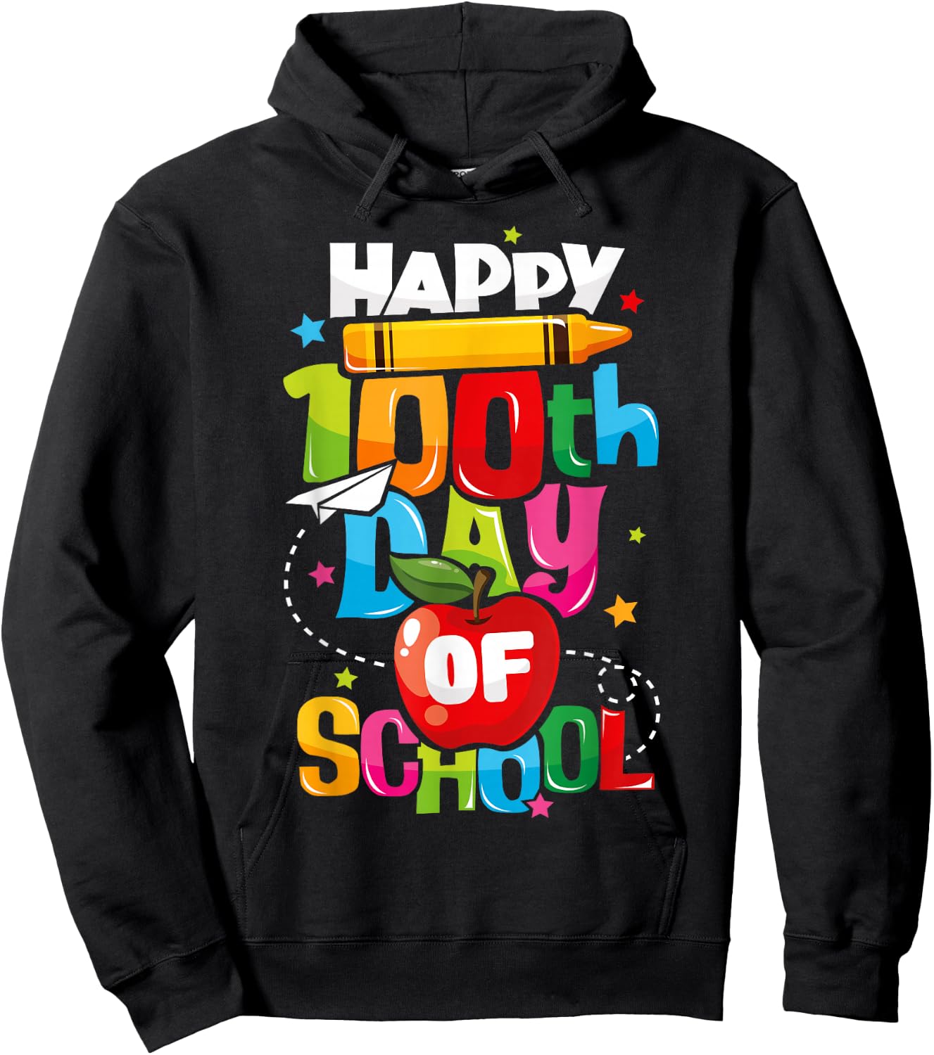 100th Day of School Teachers Kids Child Happy 100 Days Hoodie - Hoodie | Black