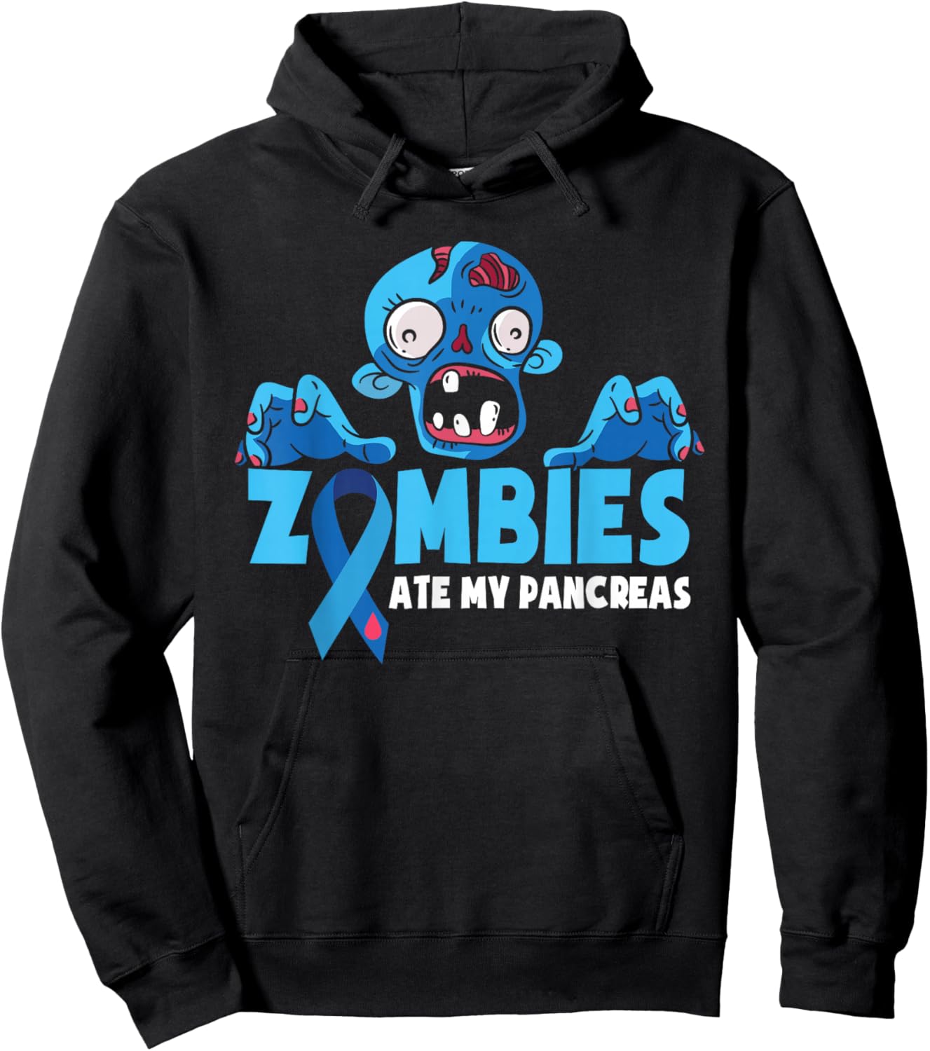 Type 1 Diabetes Kids Zombies Ate My Pancreas Hoodie - Hoodie | Black
