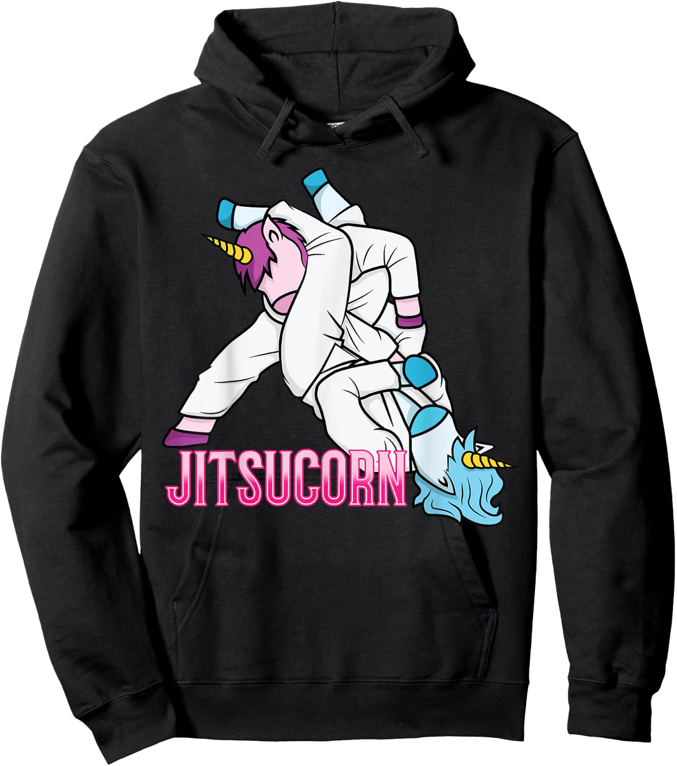 Jitsucorn Unicorn Funny Jiu Jitsu Combat BJJ MMA Girl Gift Hoodie - Hoodie | Black