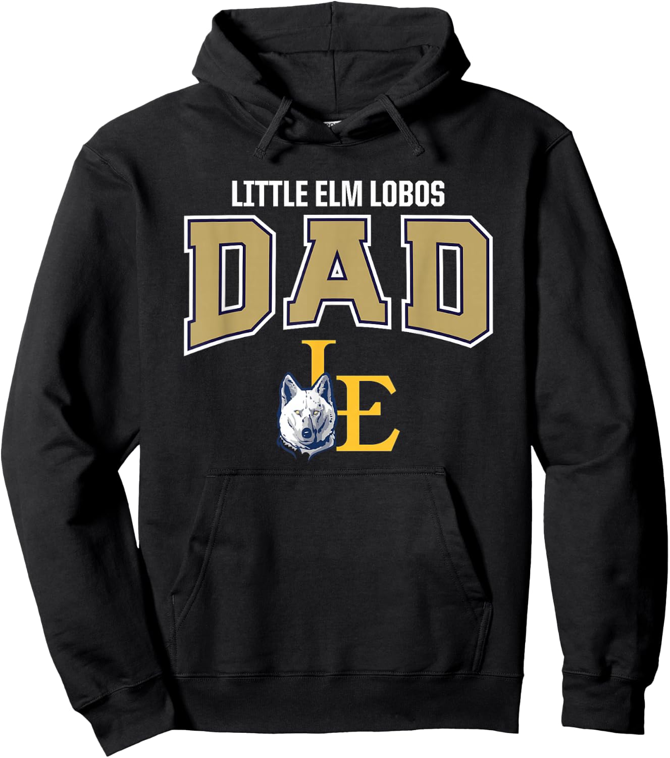 Little Elm Lobos Logo Dad HS Hoodie - Hoodie | Black