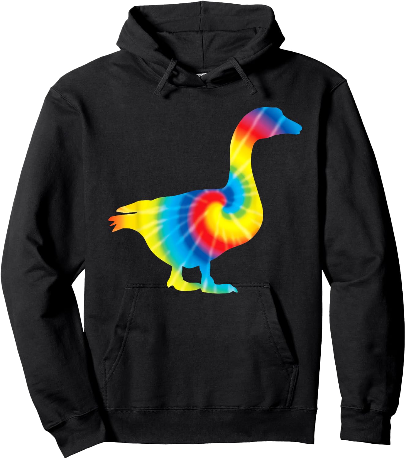 Tie Dye Goose Rainbow Print Waterfowl Hippie Peace Gift Hoodie - Hoodie | Black