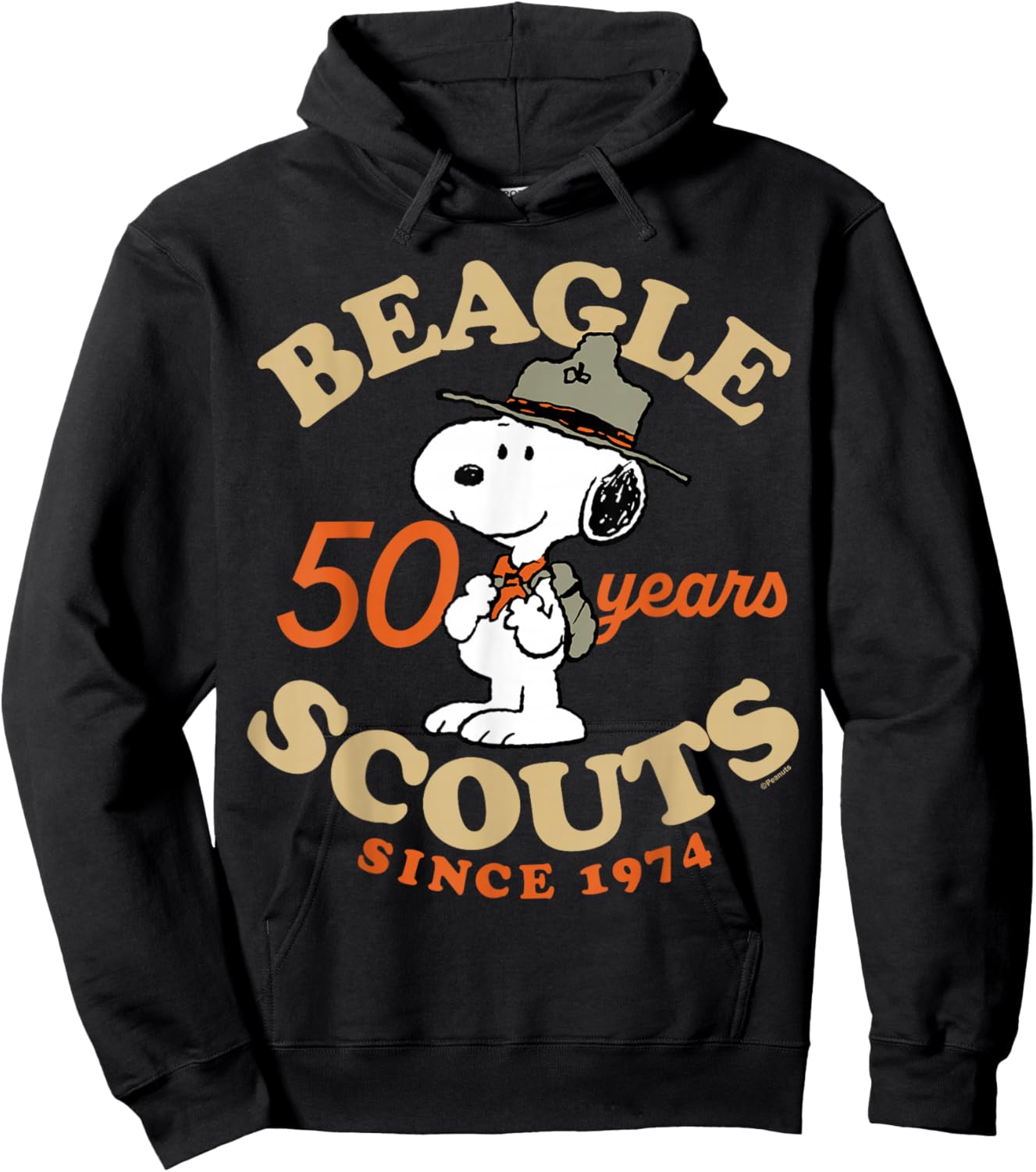 Peanuts - Snoopy Beagle Scouts 50 Year Badge Hoodie - Hoodie | Black